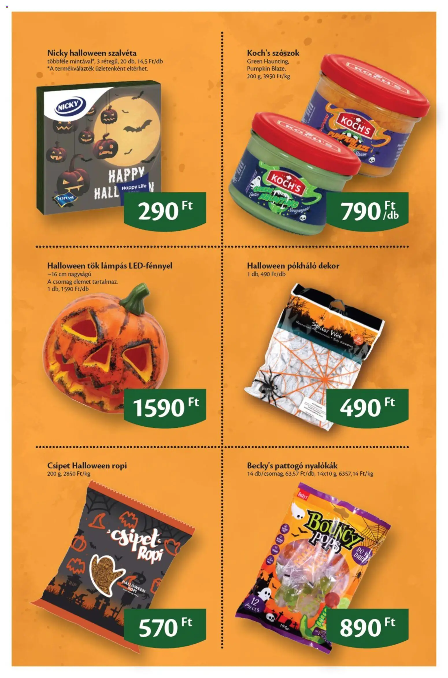 Ecofamily akciós ujság - amely érvényes a következő dátumtól: 2026.10.05. | Oldal: 5 | Termékek: Szalvéta, Lámpás, Halloween tök, Ropi