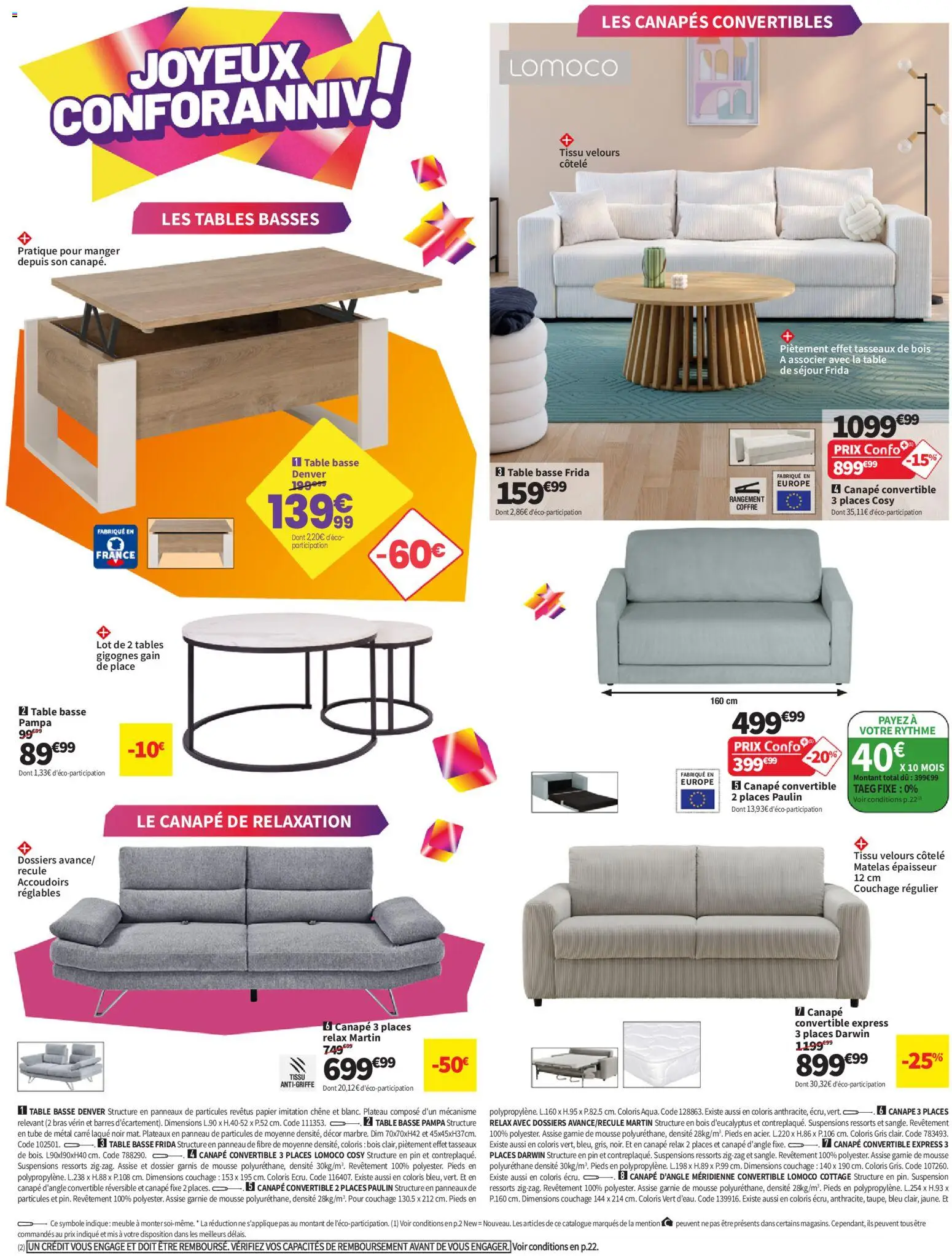 {H1} | Page: 2 | Produits: Mousse, Suspension, Canapé convertible, Table basse