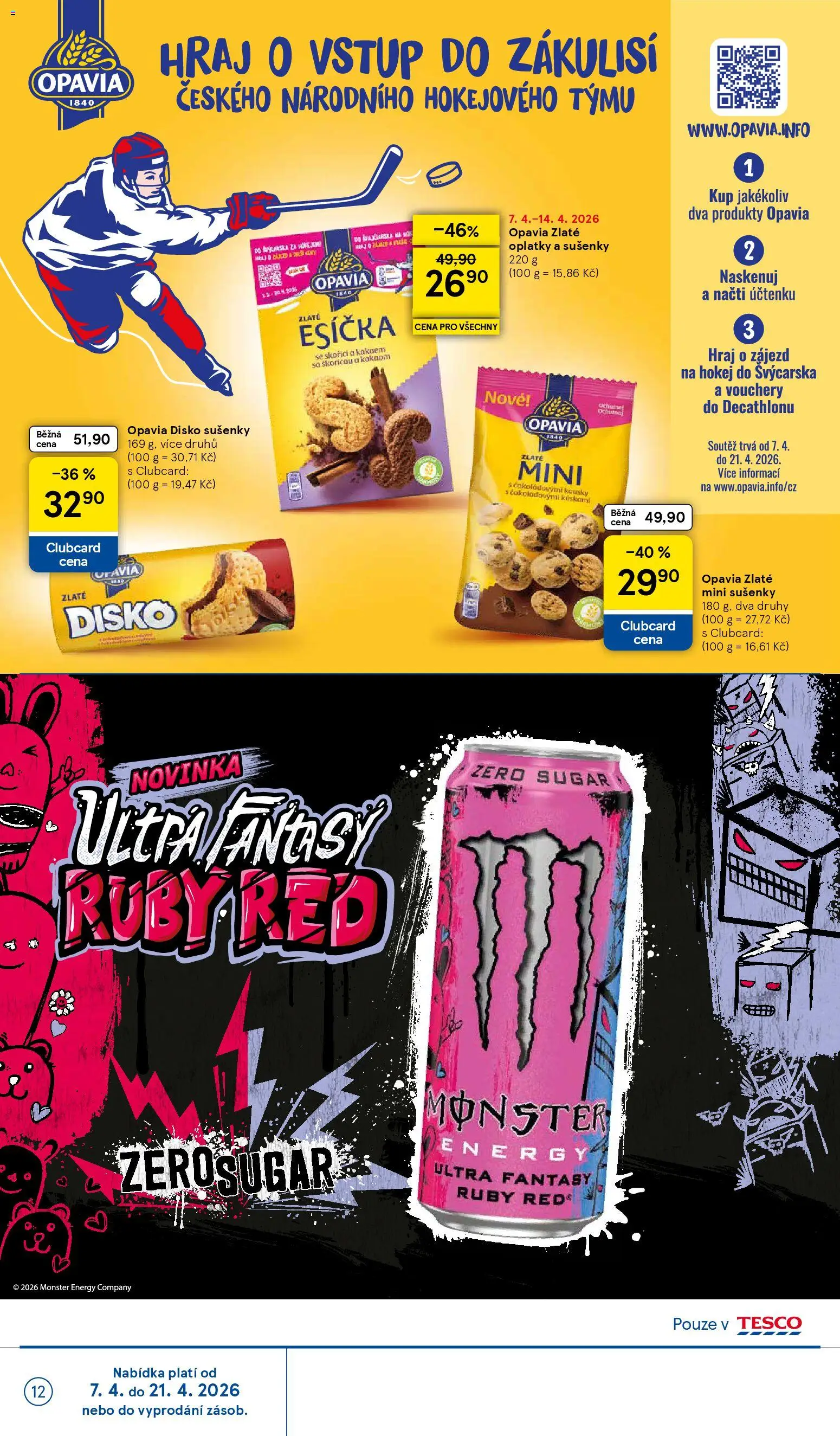 Tesco leták - Hypermarket od 07.04.2026 | Strana: 12 | Produkty: Monster, Monster Energy, Esíčka, Sušenky