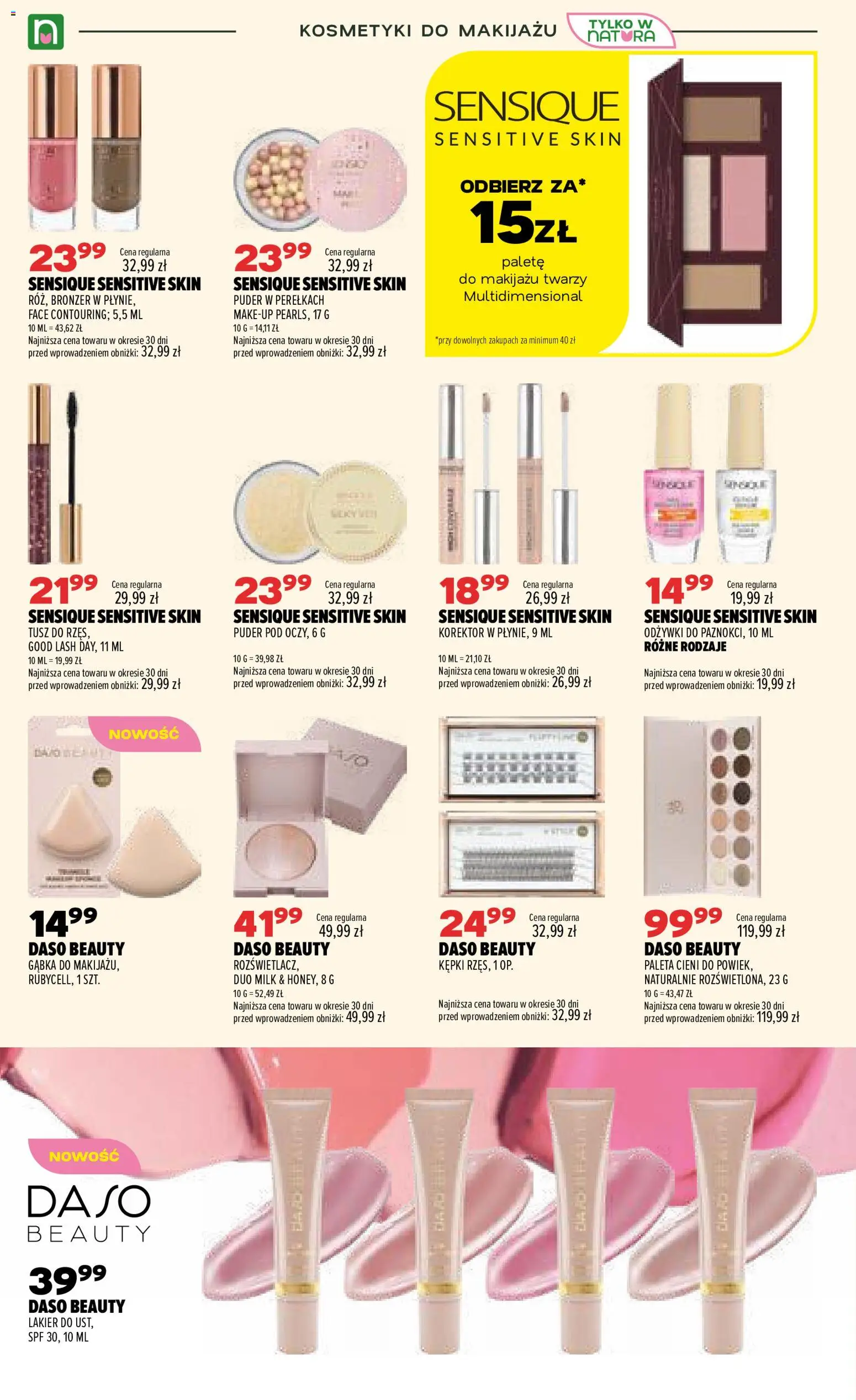 Drogerie Natura gazetka od 07.07.2026 | Strona: 4 | Produkty: Kosmetyki, Puder, Gąbka, Tusz do rzęs