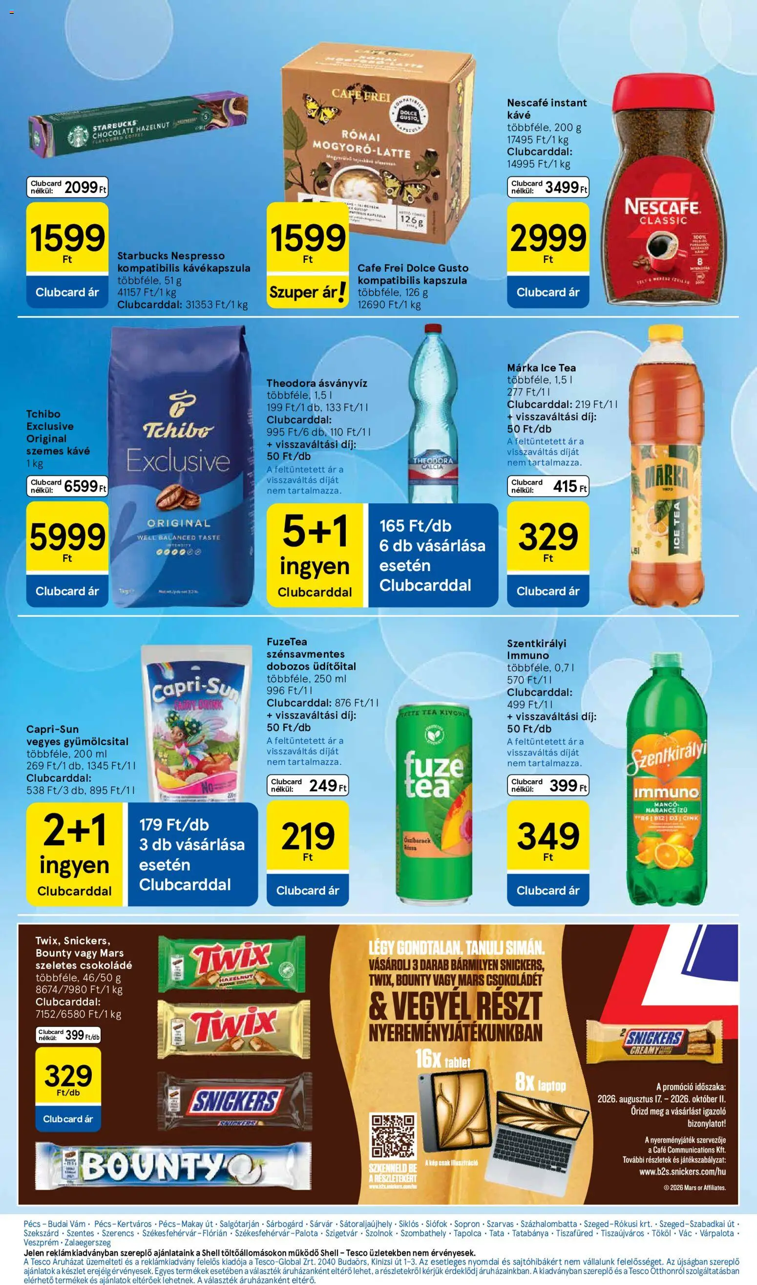 Tesco akciós ujság - amely érvényes a következő dátumtól: 2026.08.27. | Oldal: 23 | Termékek: Kávékapszula, Nespresso, Szentkirályi, Tea