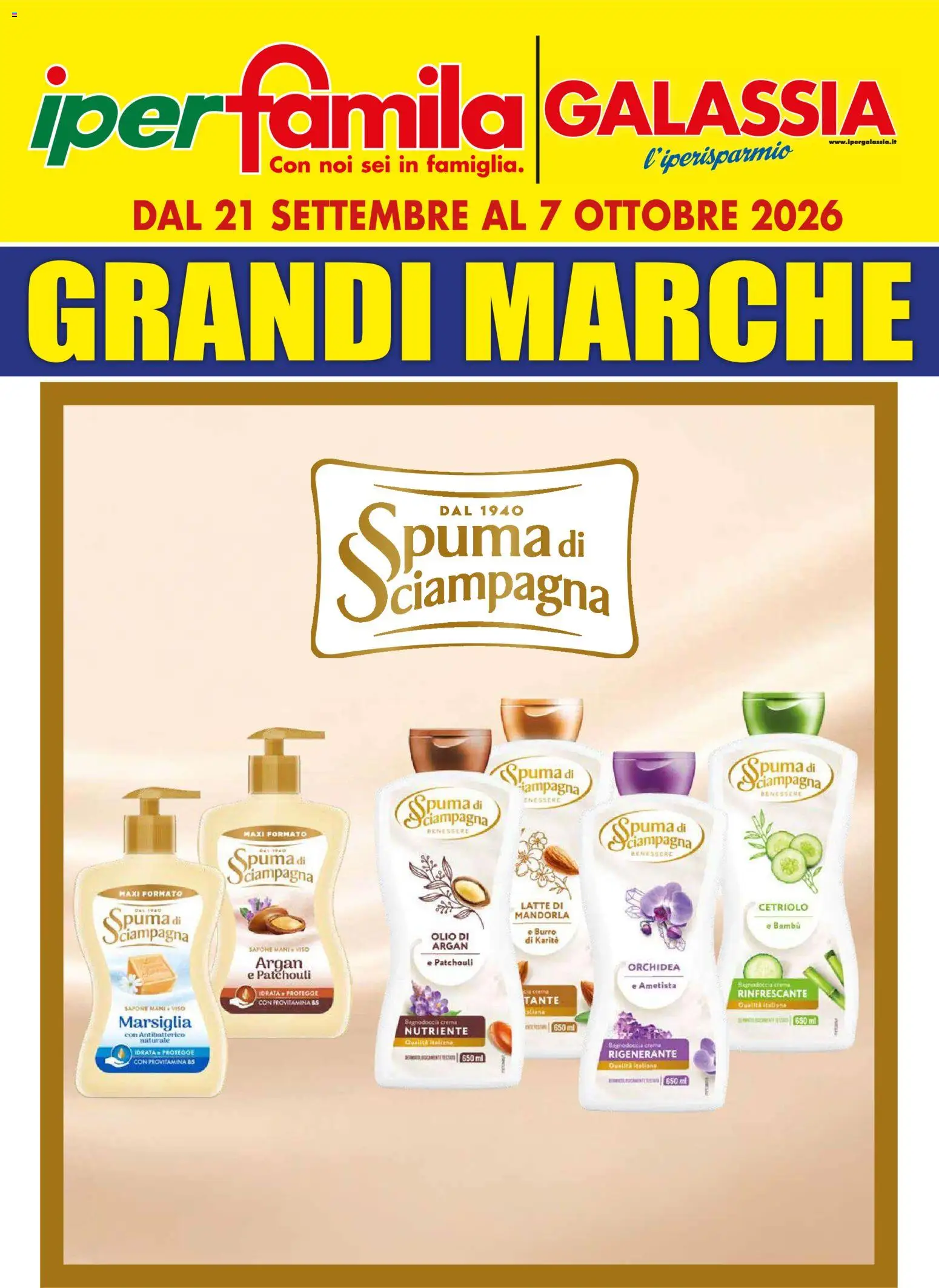 Volantino Galassia del 21/09/2026 | Pagina: 1 | Prodotti: Crema, Sapone, Mandorla, Olio