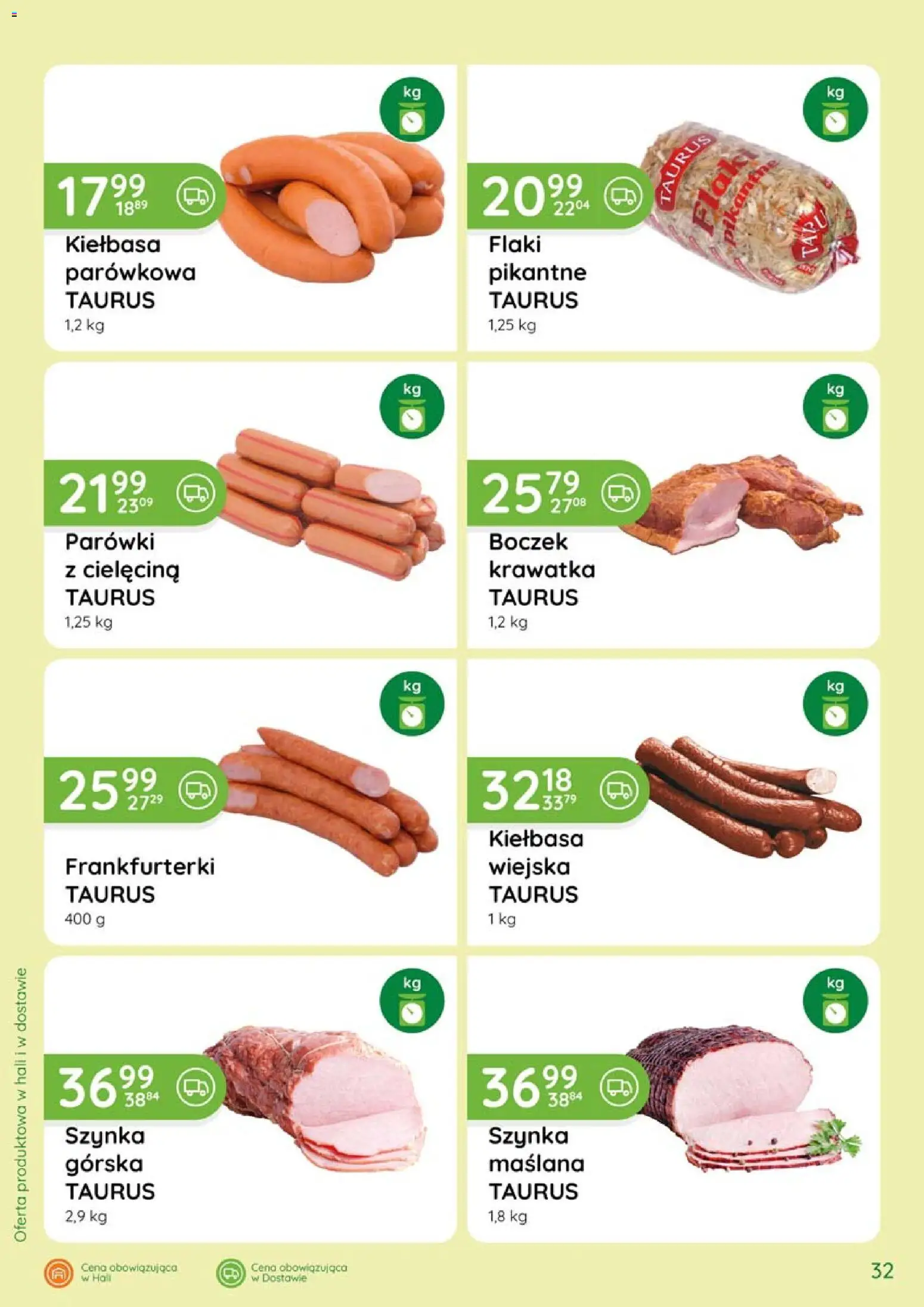 Eurocash gazetka - Katalog Wędlin od 04.06.2026 | Strona: 32 | Produkty: Kiełbasa, Frankfurterki, Parówki, Boczek