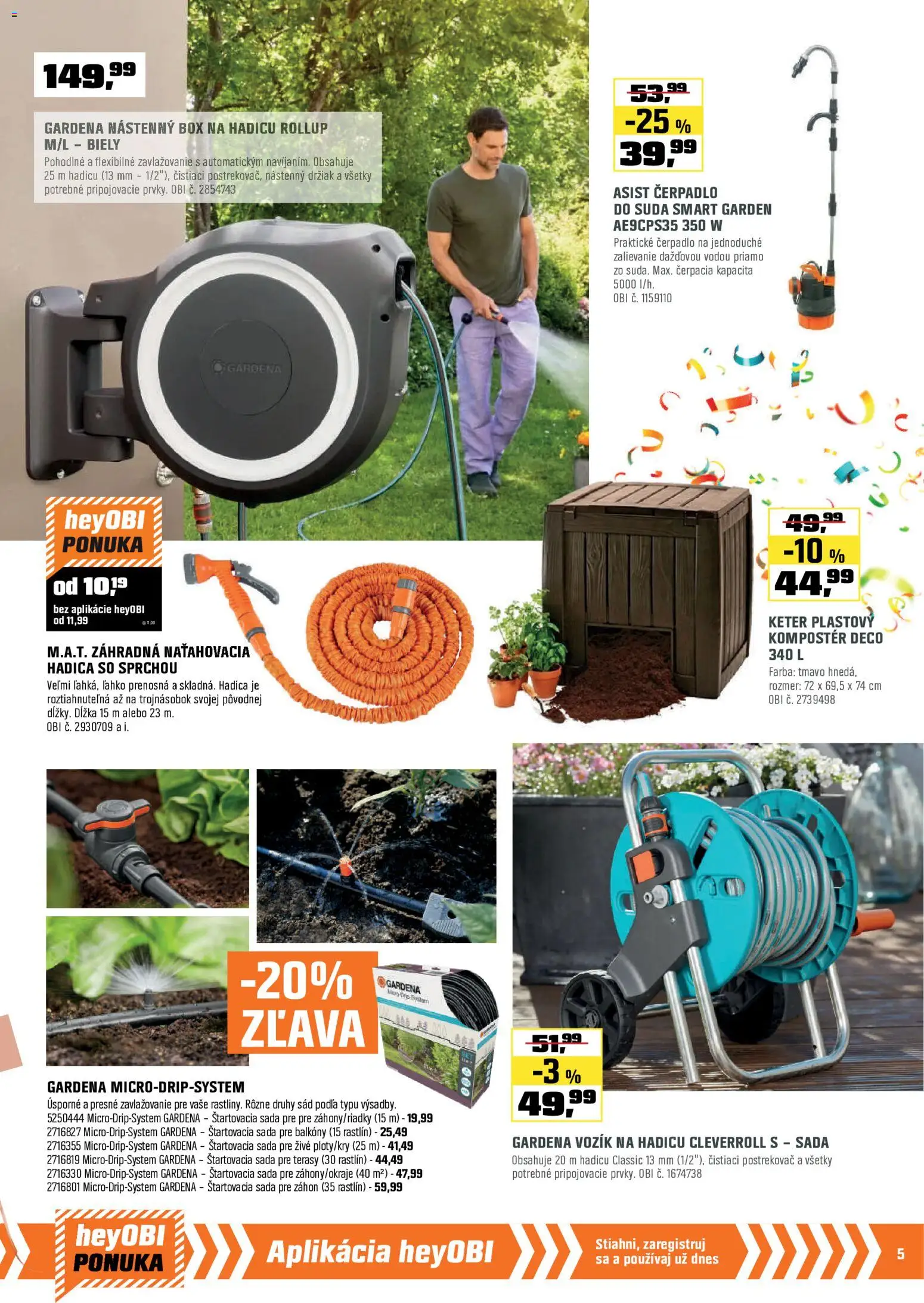 Nové OBI akcie – leták je platný od 01.07.2026 | Strana: 5 | Produkty: Čerpadlo