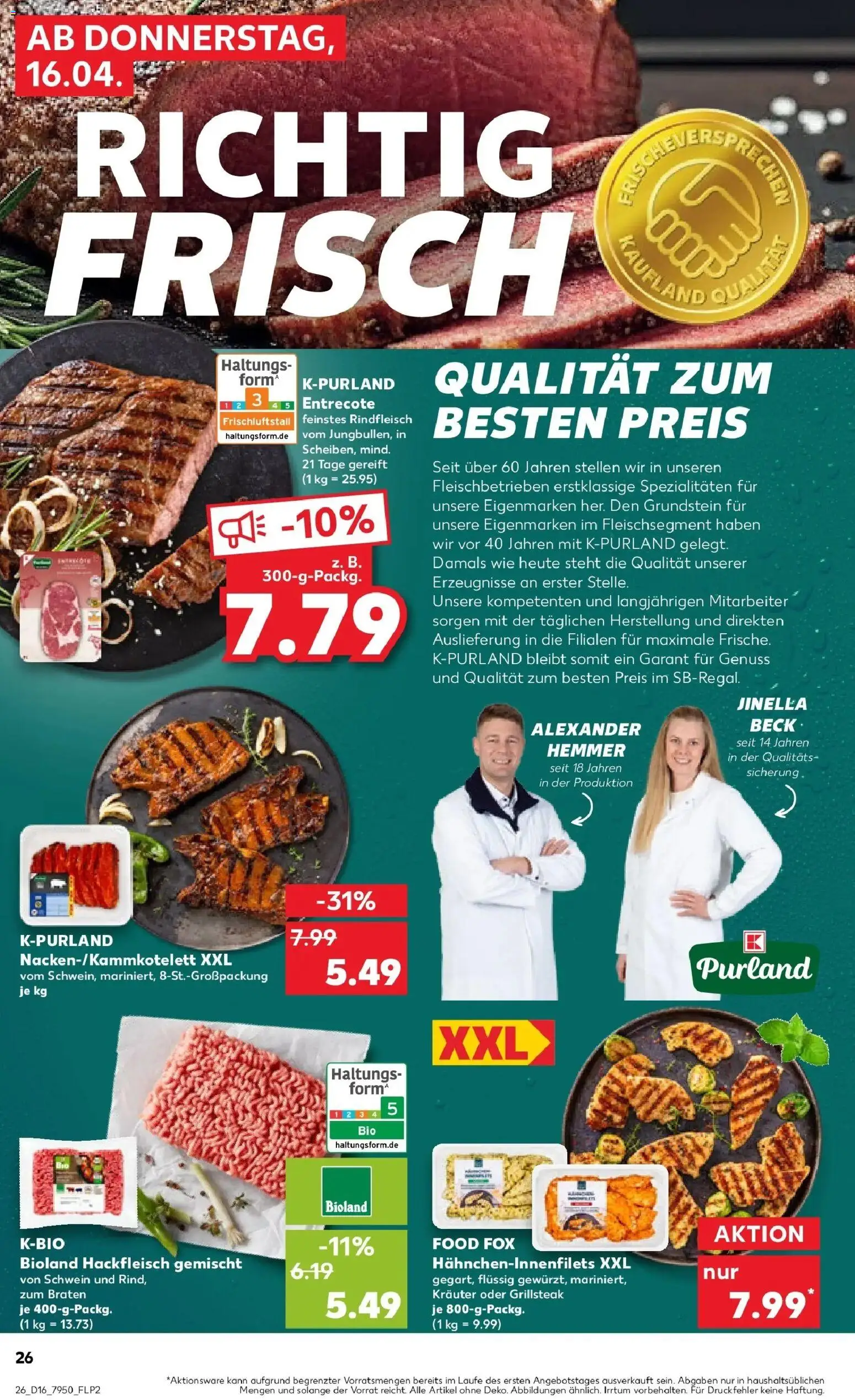 Kaufland Prospekt Bückeburg	 – gültig ab 13.04.2026 | Seite: 38 | Produkte: Entrecote, Rindfleisch, Hackfleisch