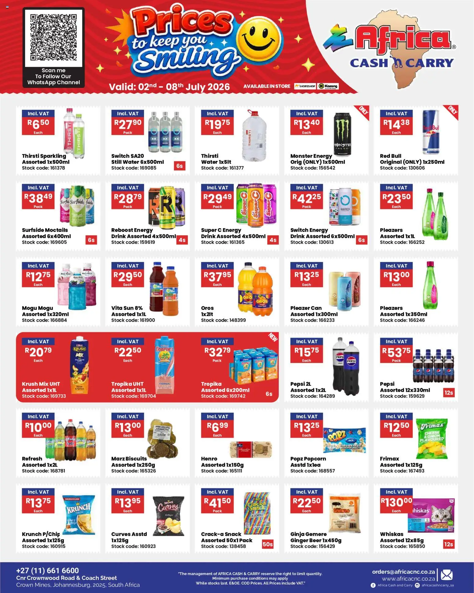 New Africa Cash & Carry catalogue – valid from 02/07/2026 | Page: 24 | Products: Cheese, Biscuits, Stock, Water