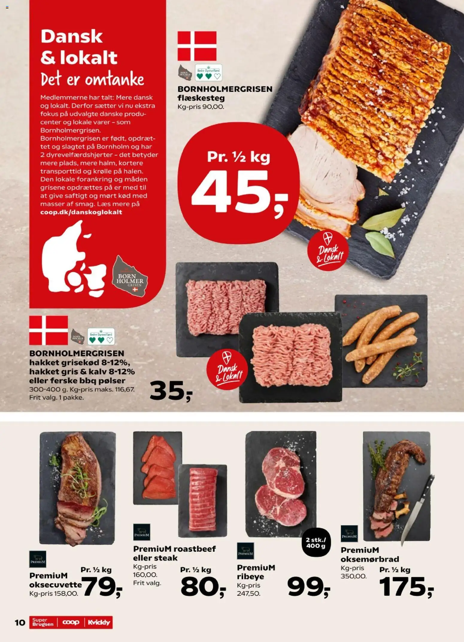 Kvickly tilbudsavis – gyldig fra 26/06/2026 | Side: 10 | Produkter: Pølser, Flæskesteg, Roastbeef, Søm
