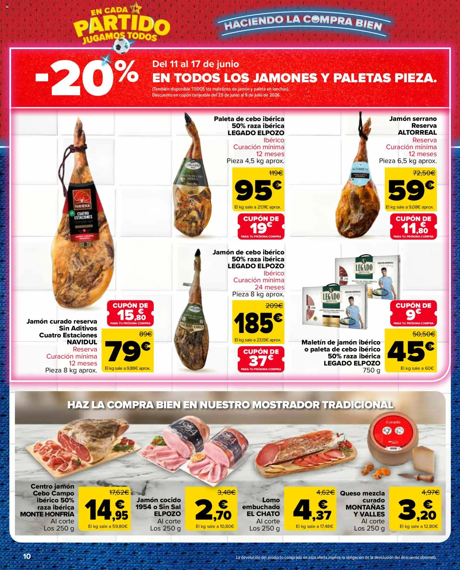 Carrefour Market folleto │ válido desde el 11.06.2026 | Página: 10 | Productos: Jamón serrano, Queso, Jamón ibérico, Jamón