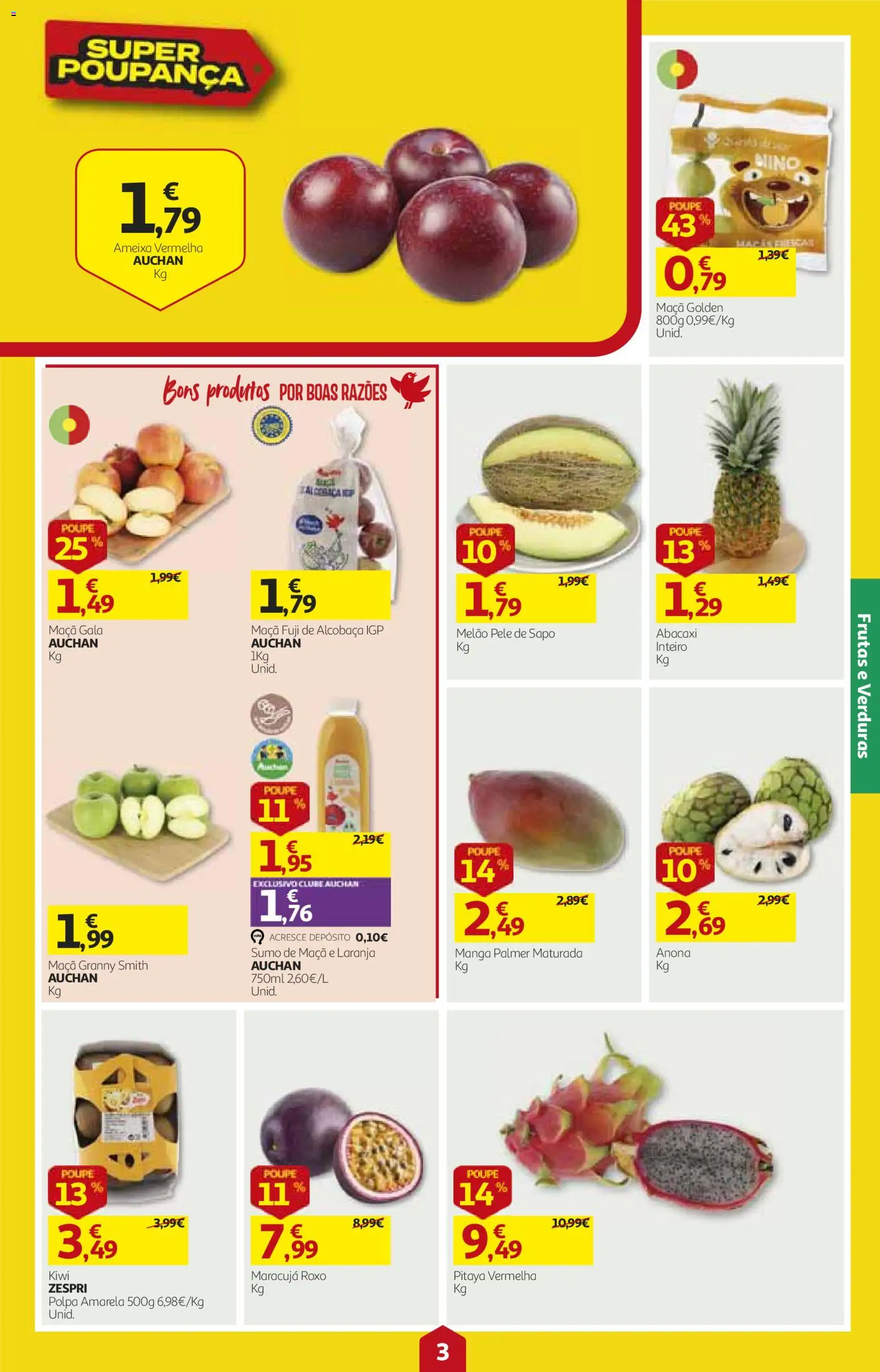 Auchan folheto │ válido de 15/10/2026 | Página: 3 | Produtos: Sumo de maçã, Manga, Sumo, Abacaxi