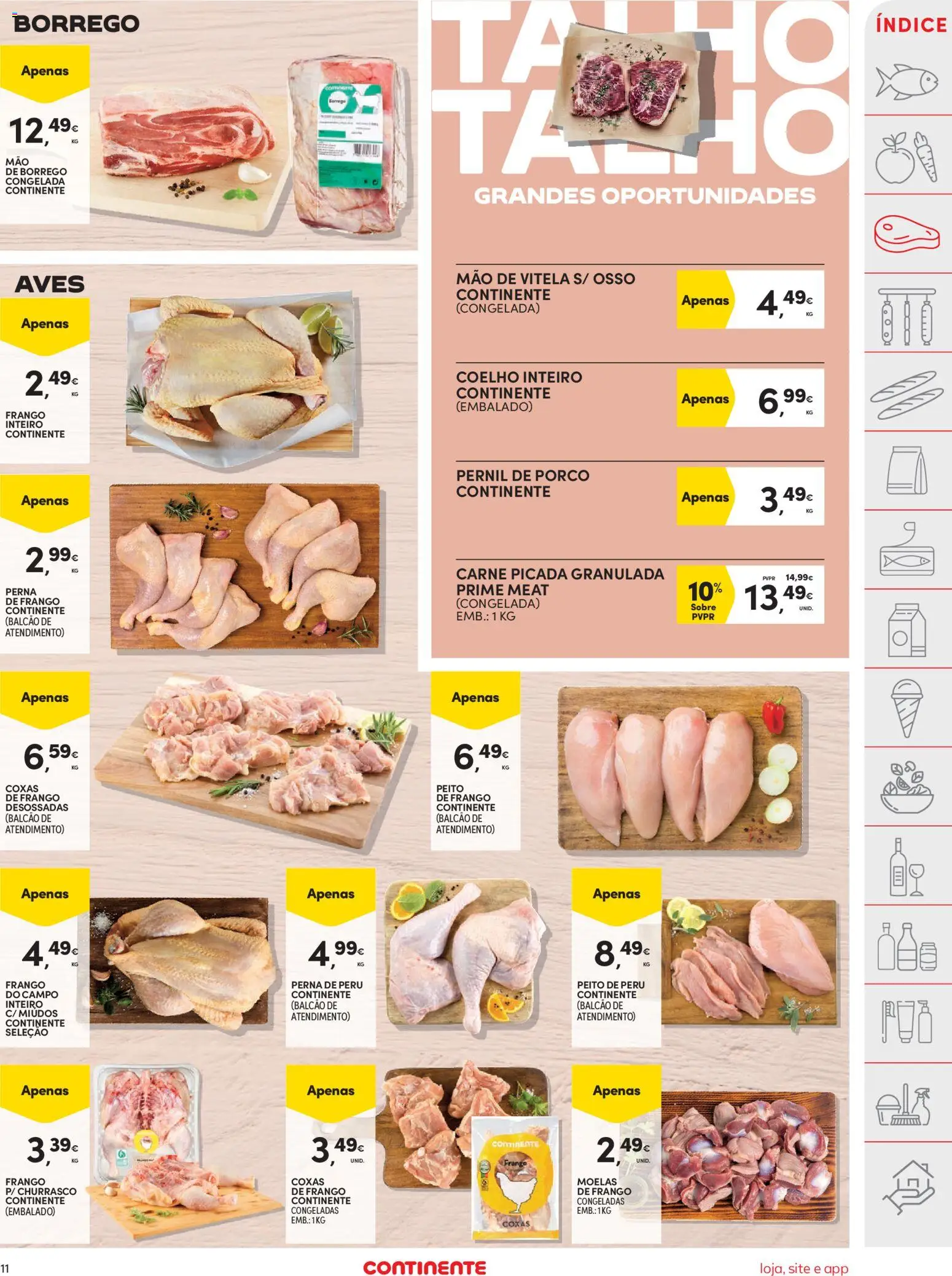 Continente folheto │ válido de 09.06.2026 | Página: 11 | Produtos: Vitela, Peito de peru, Pernil, Carne picada