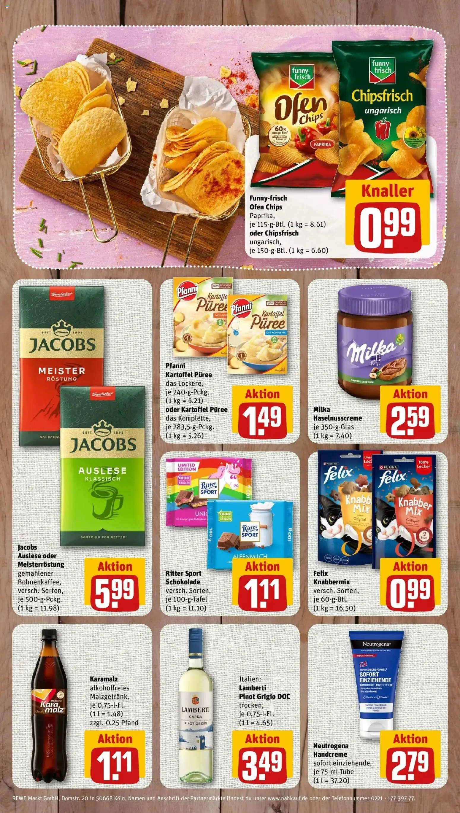 REWE Prospekt ab 26.10.2026 zum Blättern » Angebote | Seite: 9 | Produkte: Ritter sport, Funny frisch, Handcreme, Chips