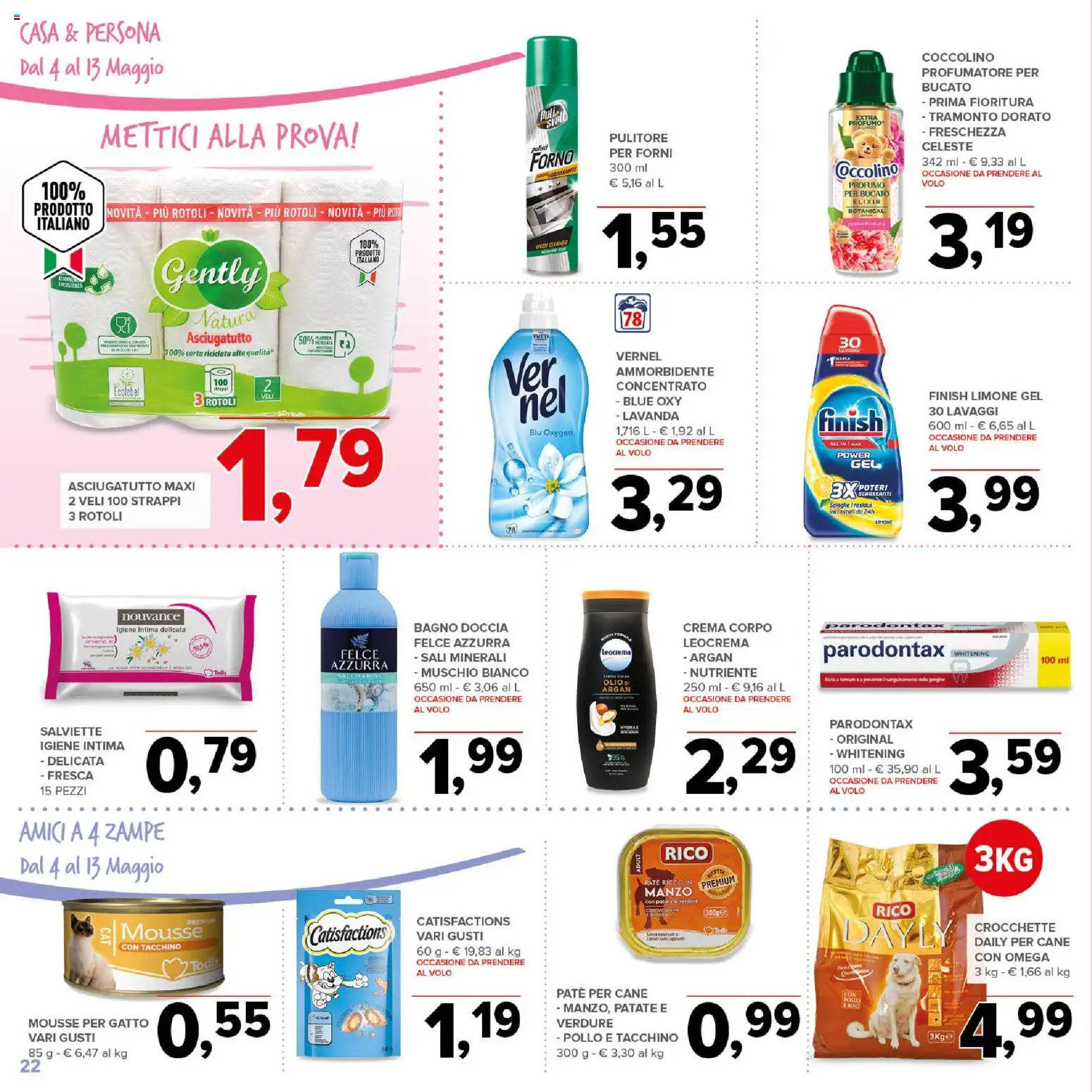 Volantino Todis del 04.05.2026 | Pagina: 22 | Prodotti: Manzo, Limone, Forno, Lavanda