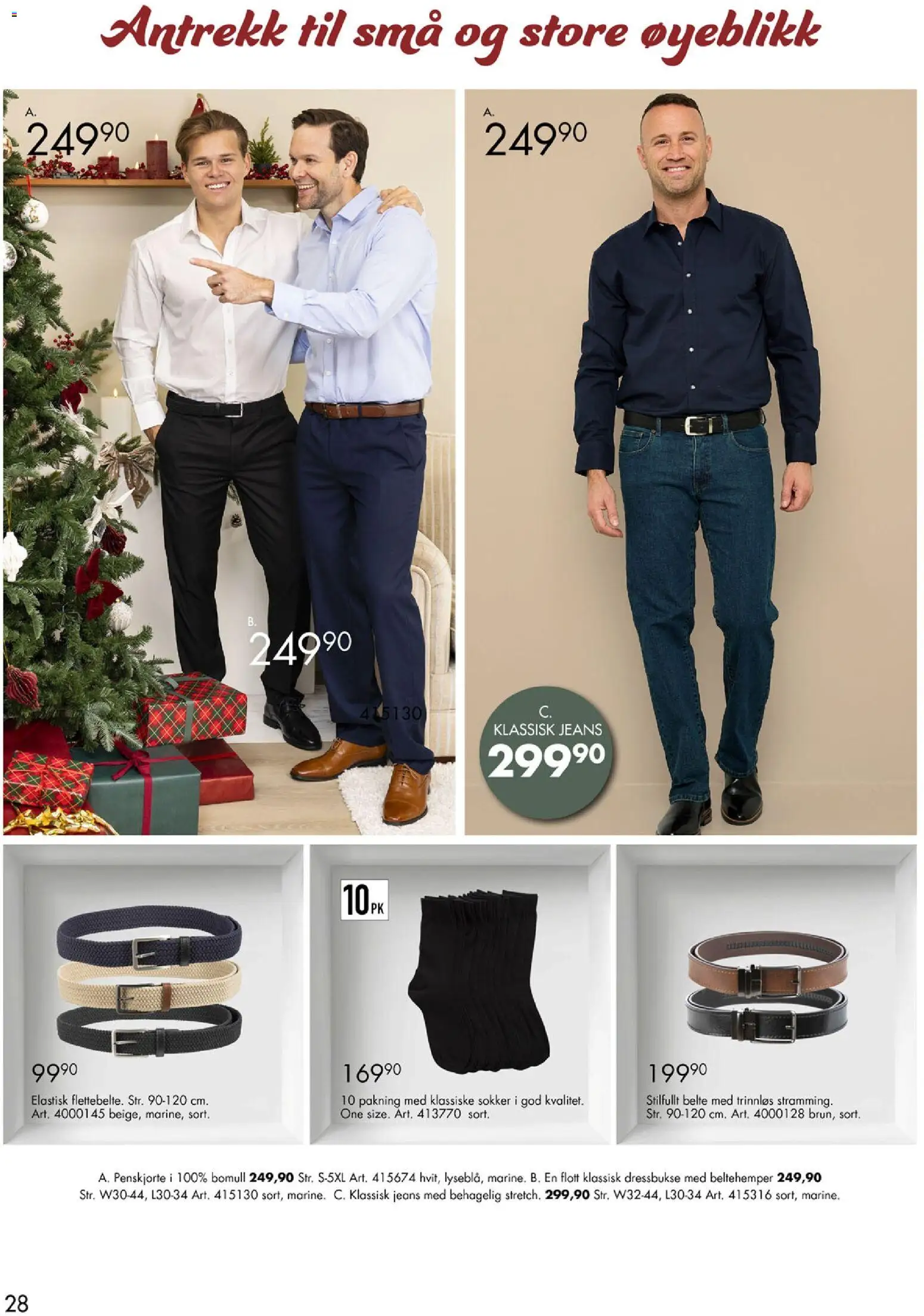 {H1} | Side: 28 | Produkter: Bomull, Sokker, Belte, Jeans