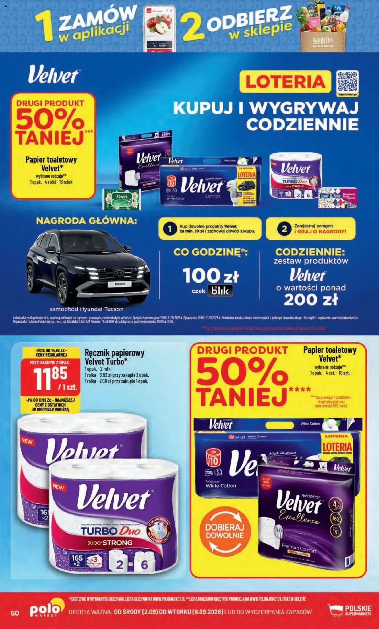 Nowa POLOmarket gazetka od jutra 02.09.2026 | Strona: 60 | Produkty: Papier toaletowy, Rolki, Ręcznik papierowy