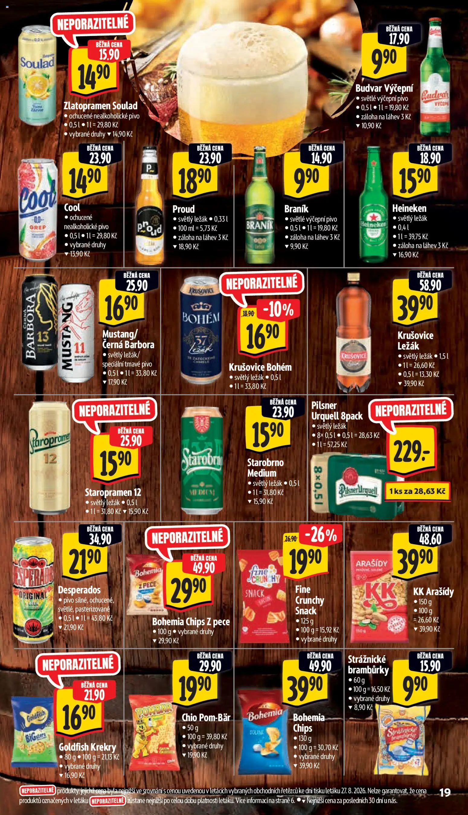 Albert leták - Supermarket od 02.09.2026 | Strana: 27 | Produkty: Starobrno, Strážnické brambůrky, Staropramen, Pilsner Urquell