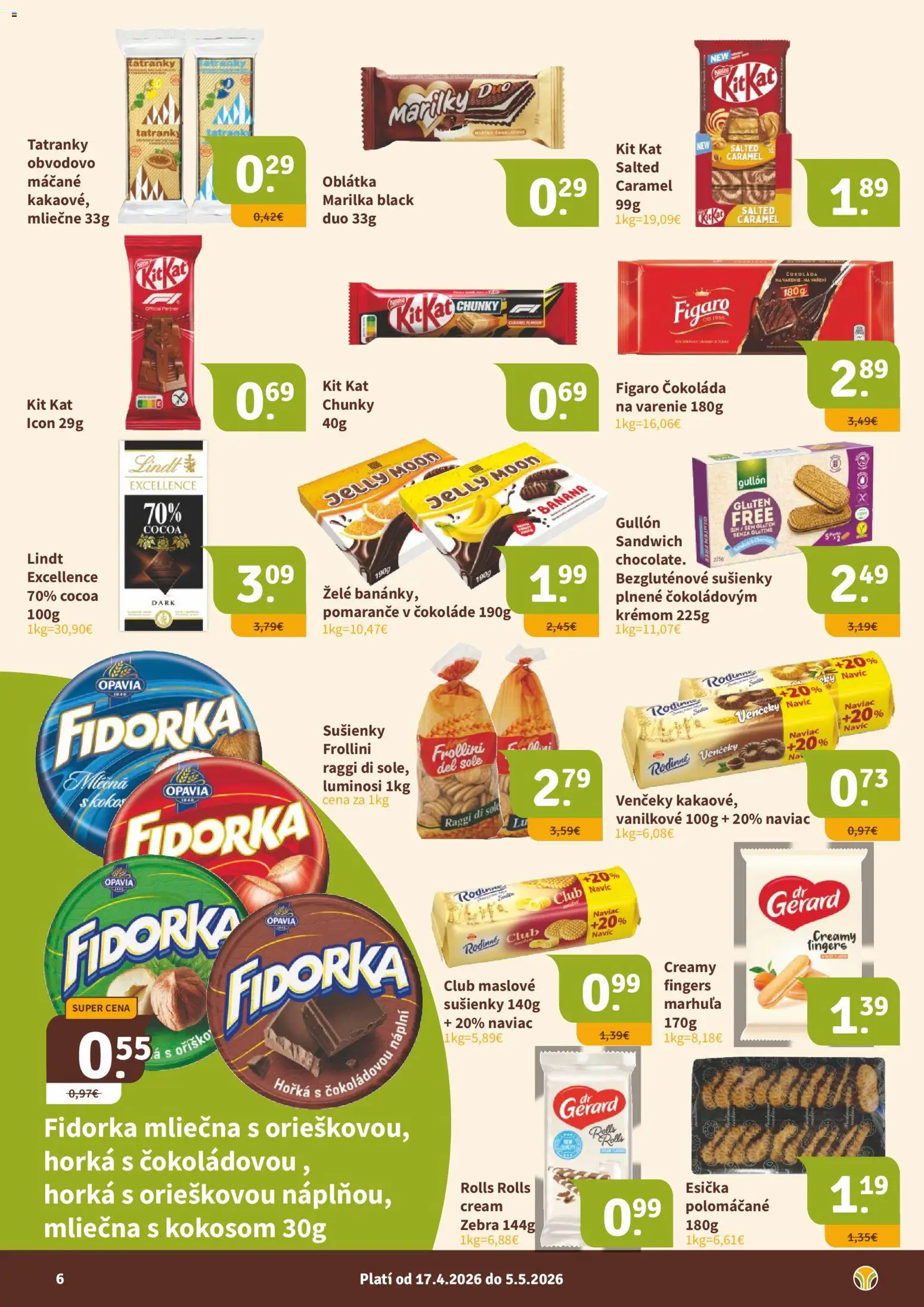 Nové Nitrazdroj akcie – leták je platný od 17.04.2026 | Strana: 6 | Produkty: Pomaranče, Lindt, Čokoláda