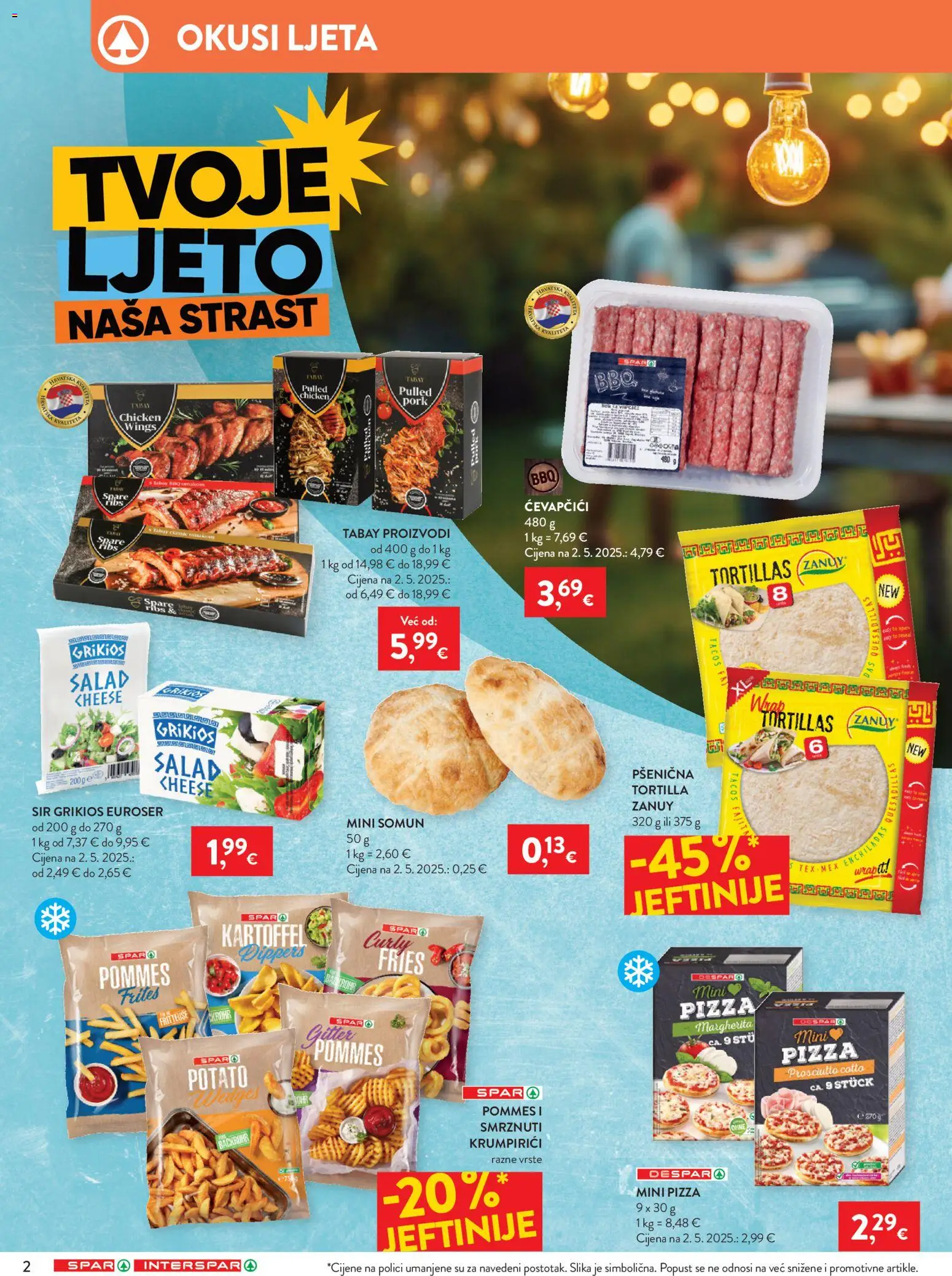 Interspar katalog | vrijedi od 12.08.2026 | Stranica: 2 | Proizvodi: Somun, Sir, Pizza, Ćevapčići