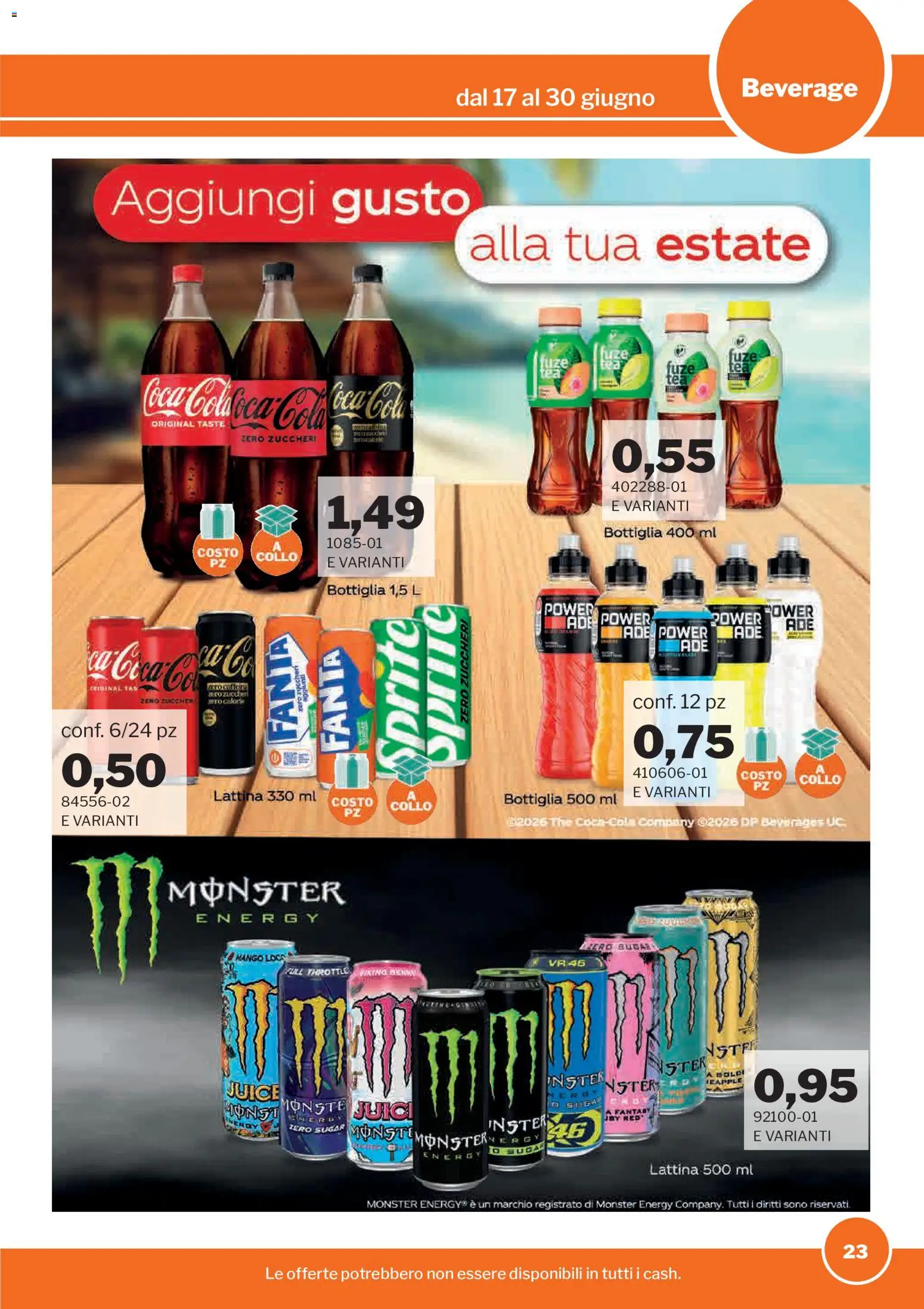 Volantino Sogegross del 17.06.2026 | Pagina: 23 | Prodotti: Mango, The, Fanta, Coca Cola