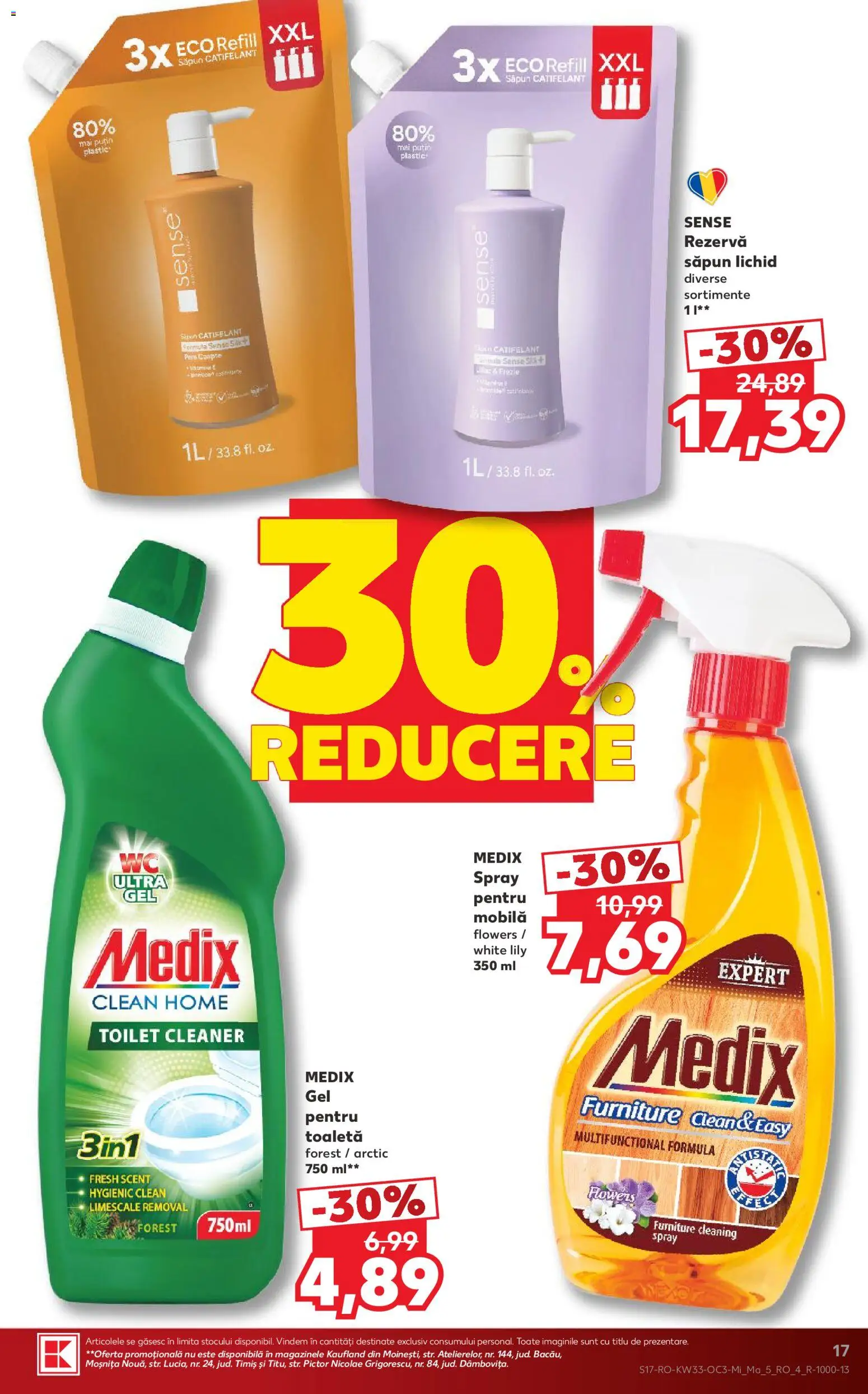 Noul catalog Kaufland – valabil de la 12.08.2026 | Pagină: 17 | Produse: Clean, Toaletă, Săpun, Rezervă săpun
