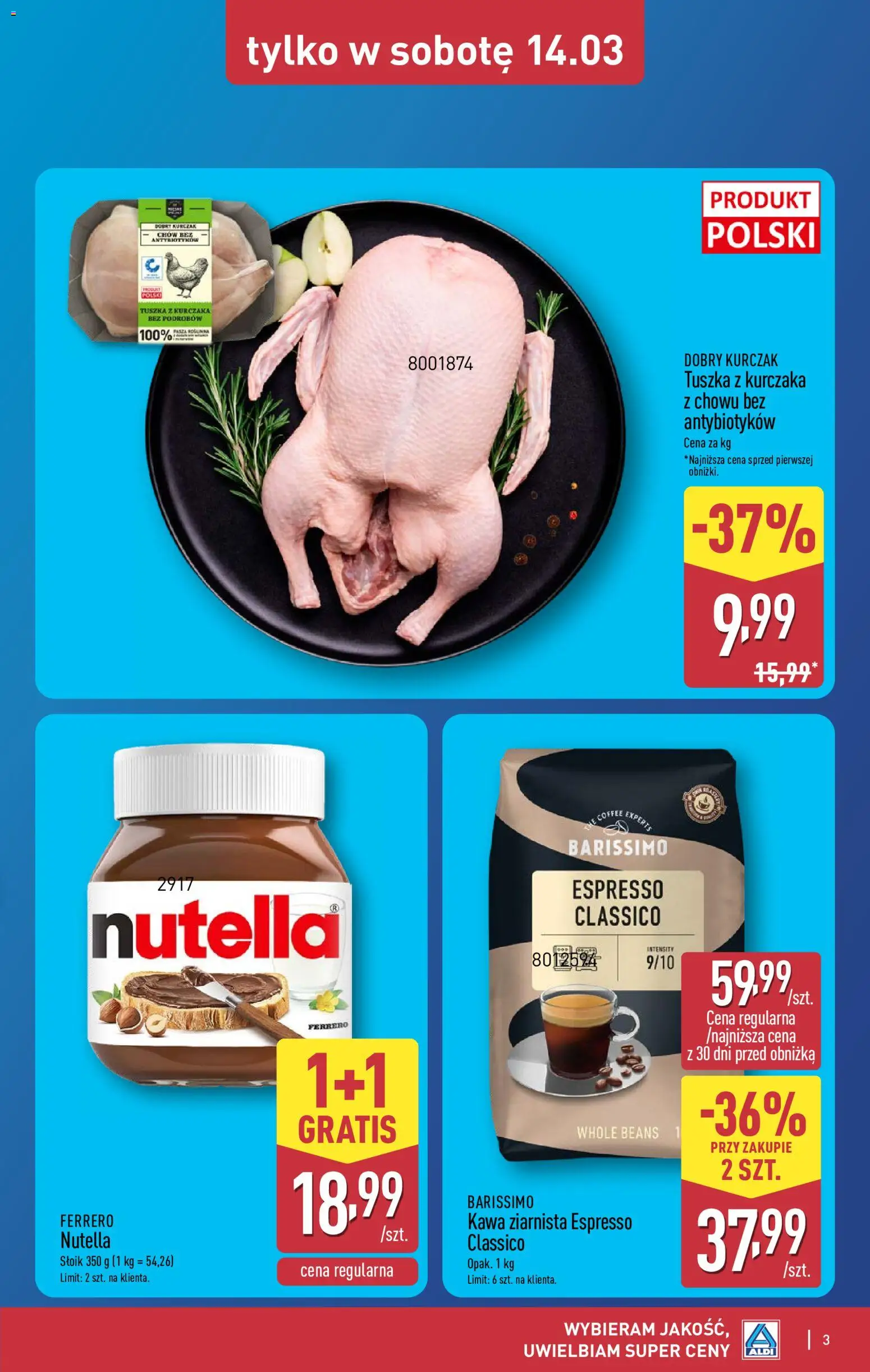 Aldi Polsko leták - Oferta weekendowa od 12.03.2026 | Strana: 3 | Produkty: Nutella