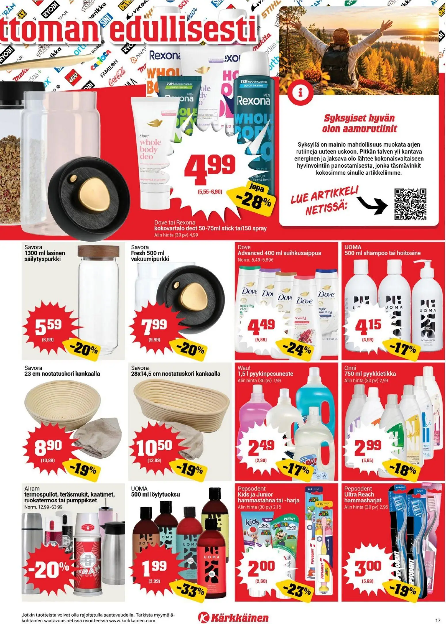 Kärkkäinen tarjoukset – voimassa 16/09/2026 alkaen | Sivu: 17 | Tuotteet: Shampoo, Hoitoaine, Hammastahna, Coca cola
