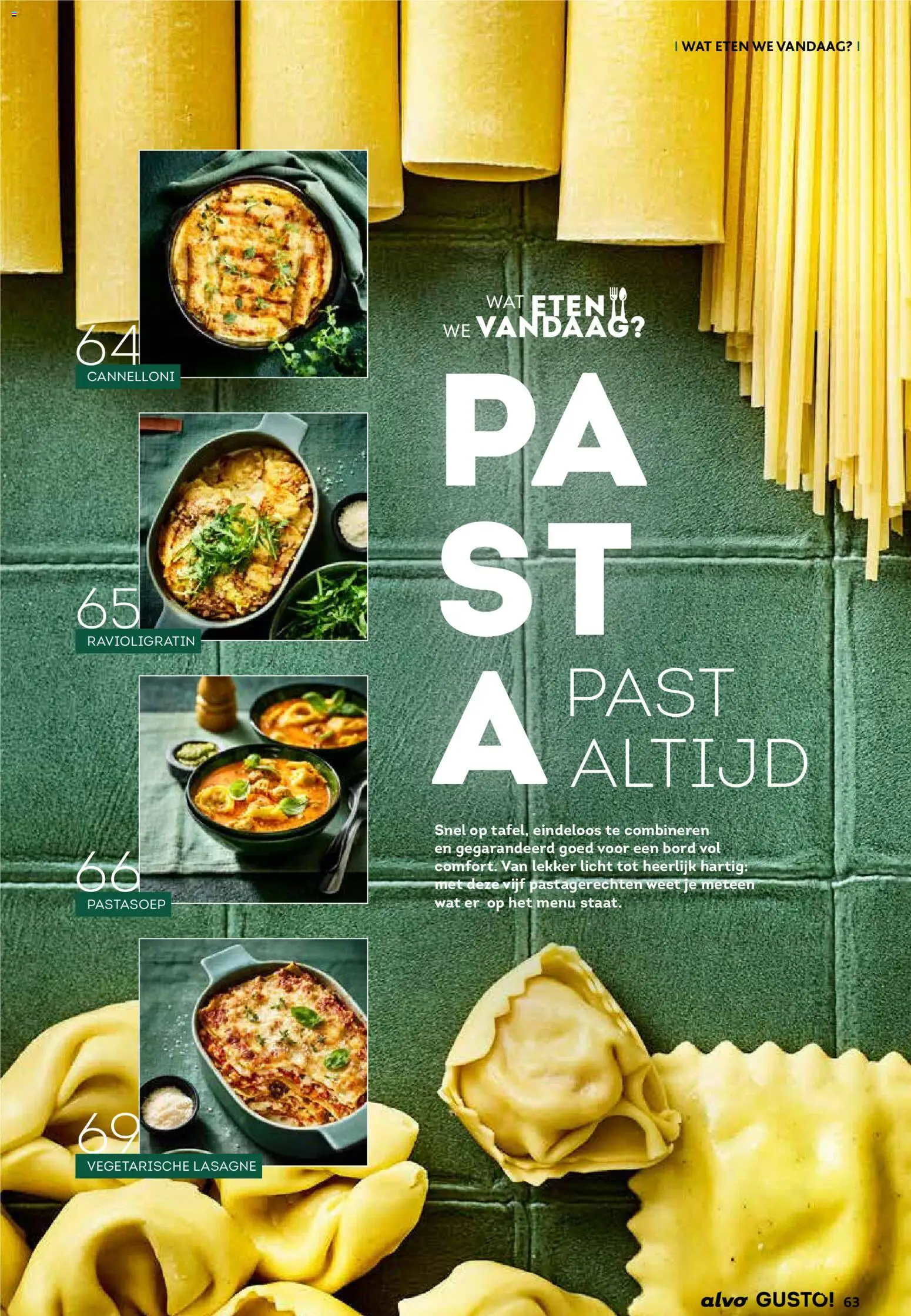 {H1} | Pagina: 63 | Producten: Lasagne, Bord
