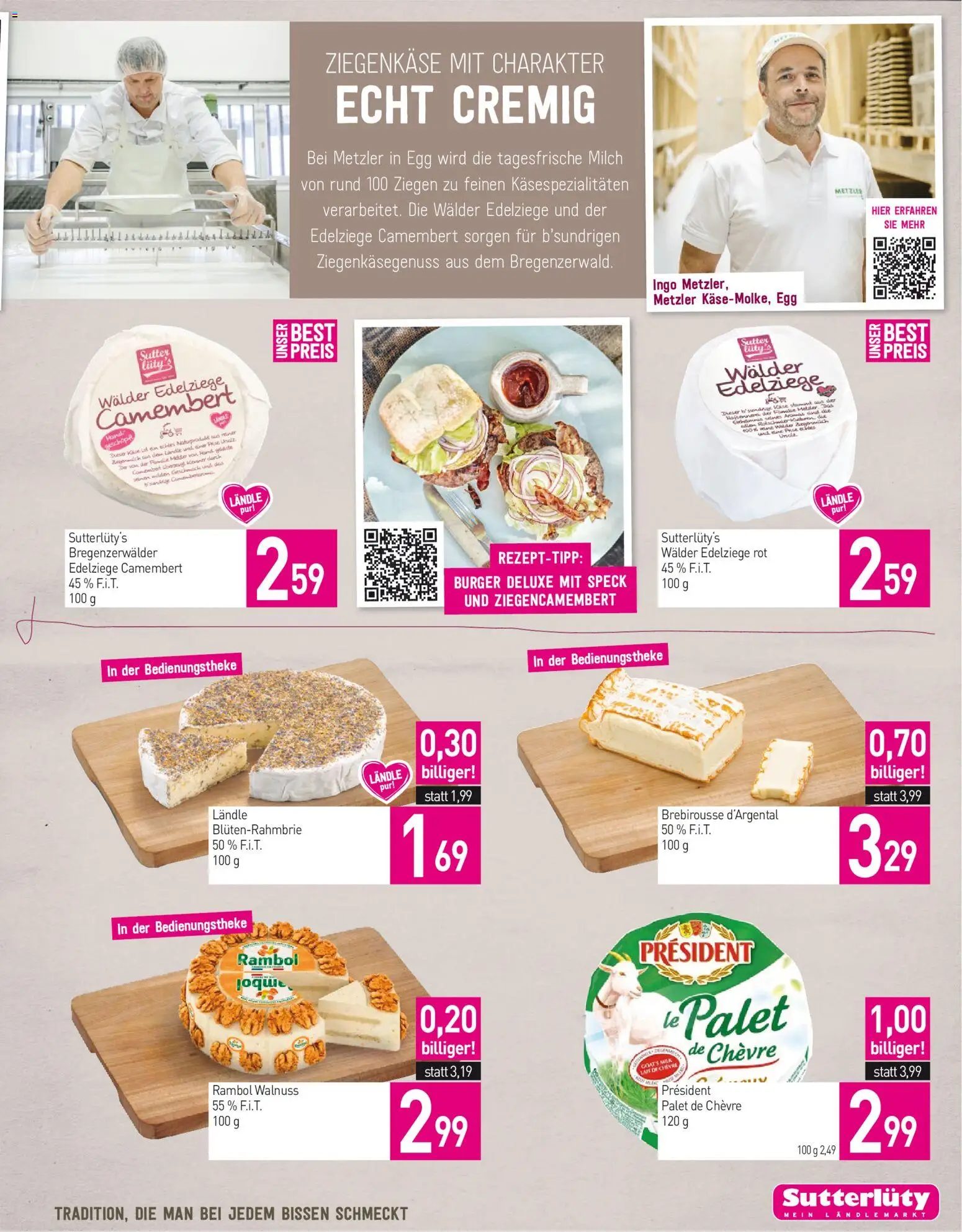 Sutterlüty Flugblatt gültig ab 10.09.2026 | Seite: 11 | Produkte: Burger, Speck, Milch, Ziegenkäse
