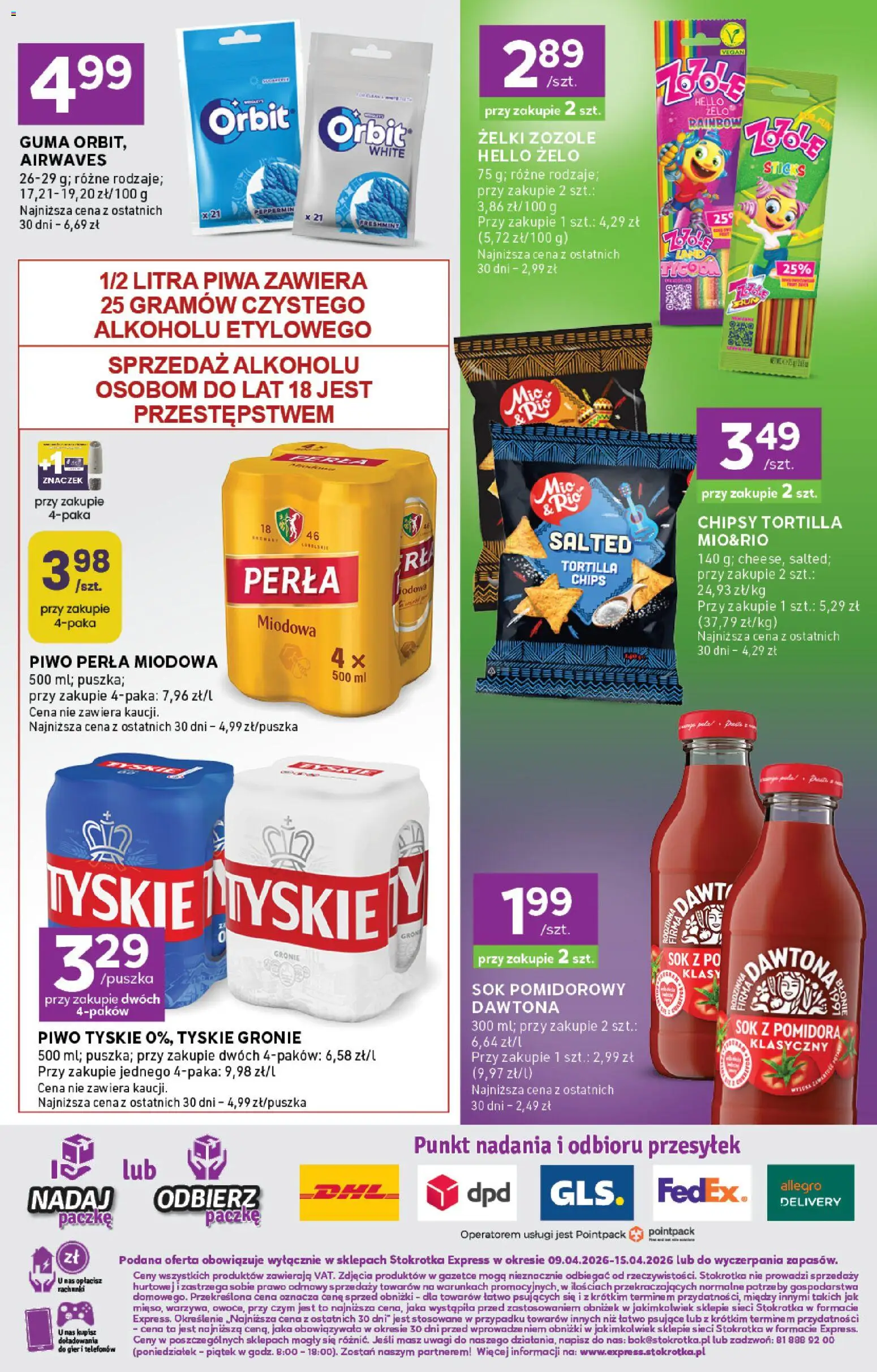 Stokrotka gazetka - Express od 09.04.2026 | Strona: 6 | Produkty: Piwo perła, Tyskie, Żelki, Piwo