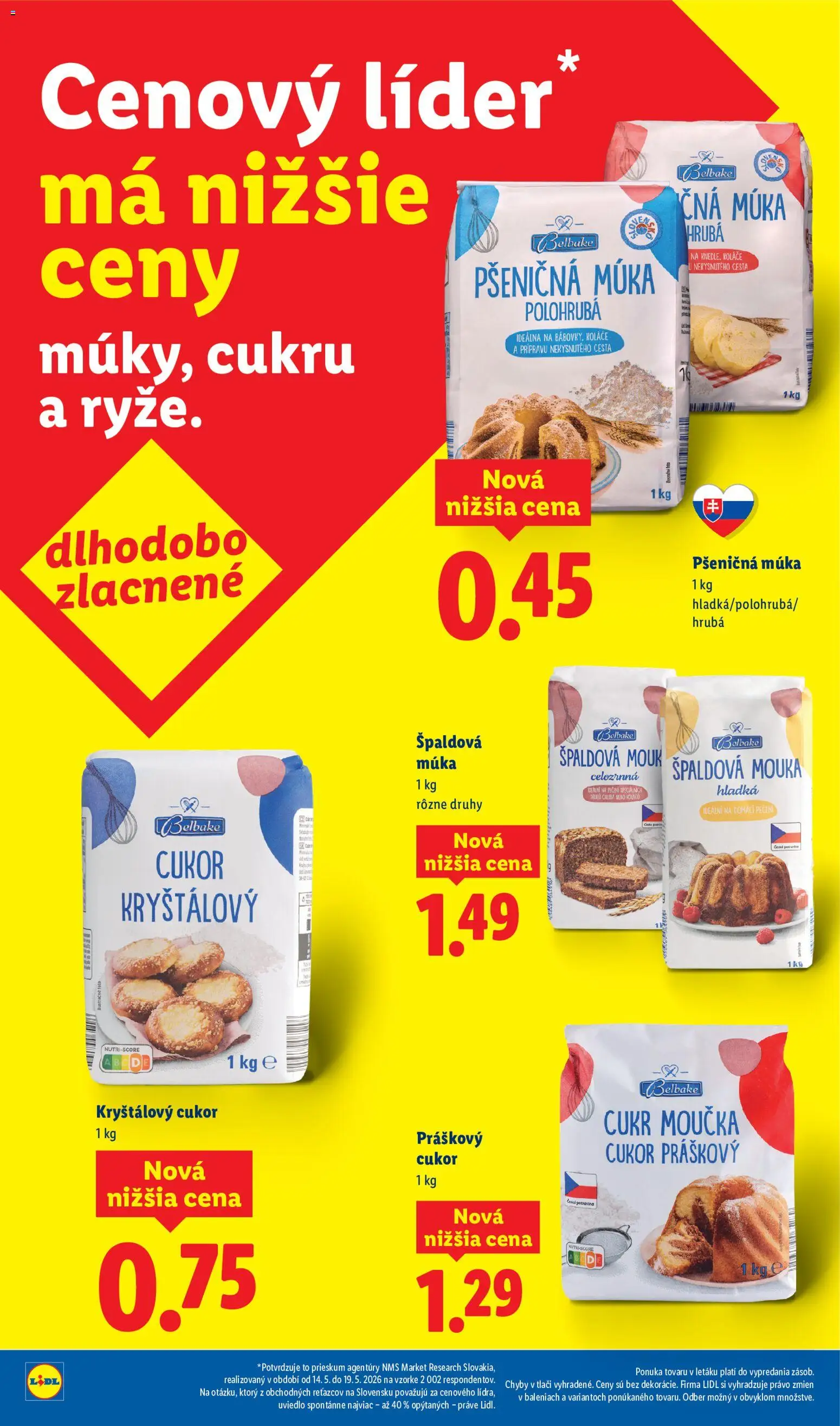 Nové Lidl akcie – leták je platný od 03.07.2026 | Strana: 12 | Produkty: Práškový cukor, Pšeničná múka, Špaldová múka, Múka