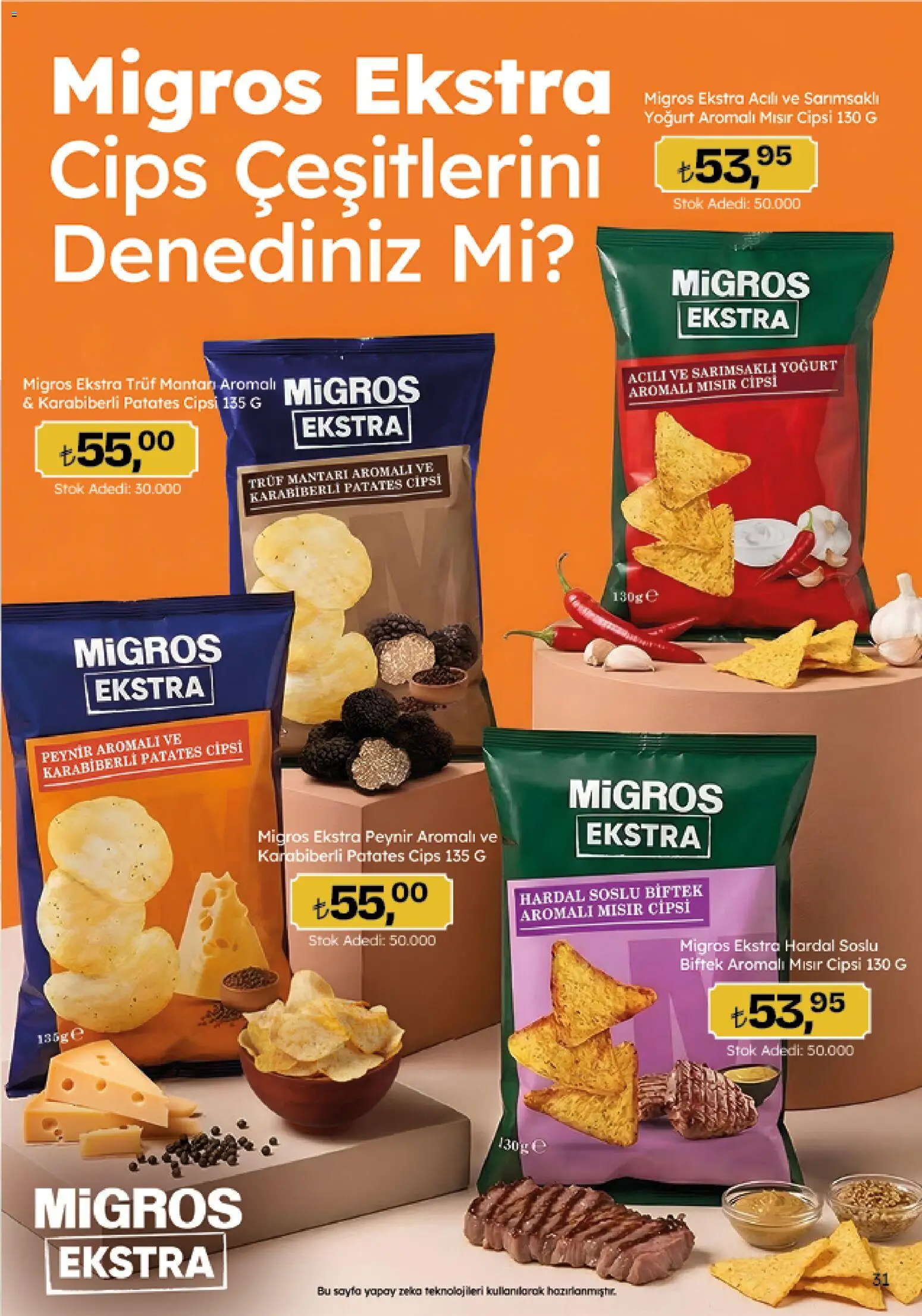 Migros Katalog - Migroskop - 26.03.2026 tarihinden itibaren geçerlidir | Sayfa: 31 | Ürünler: Yoğurt, Cips, Chaussures de ski, Mısır