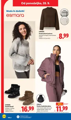 Lidl katalog akcije – veljaven od 24.09.2026 | Stran: 56 | Izdelki: Škornji, Podloga, Pulover, Jakna