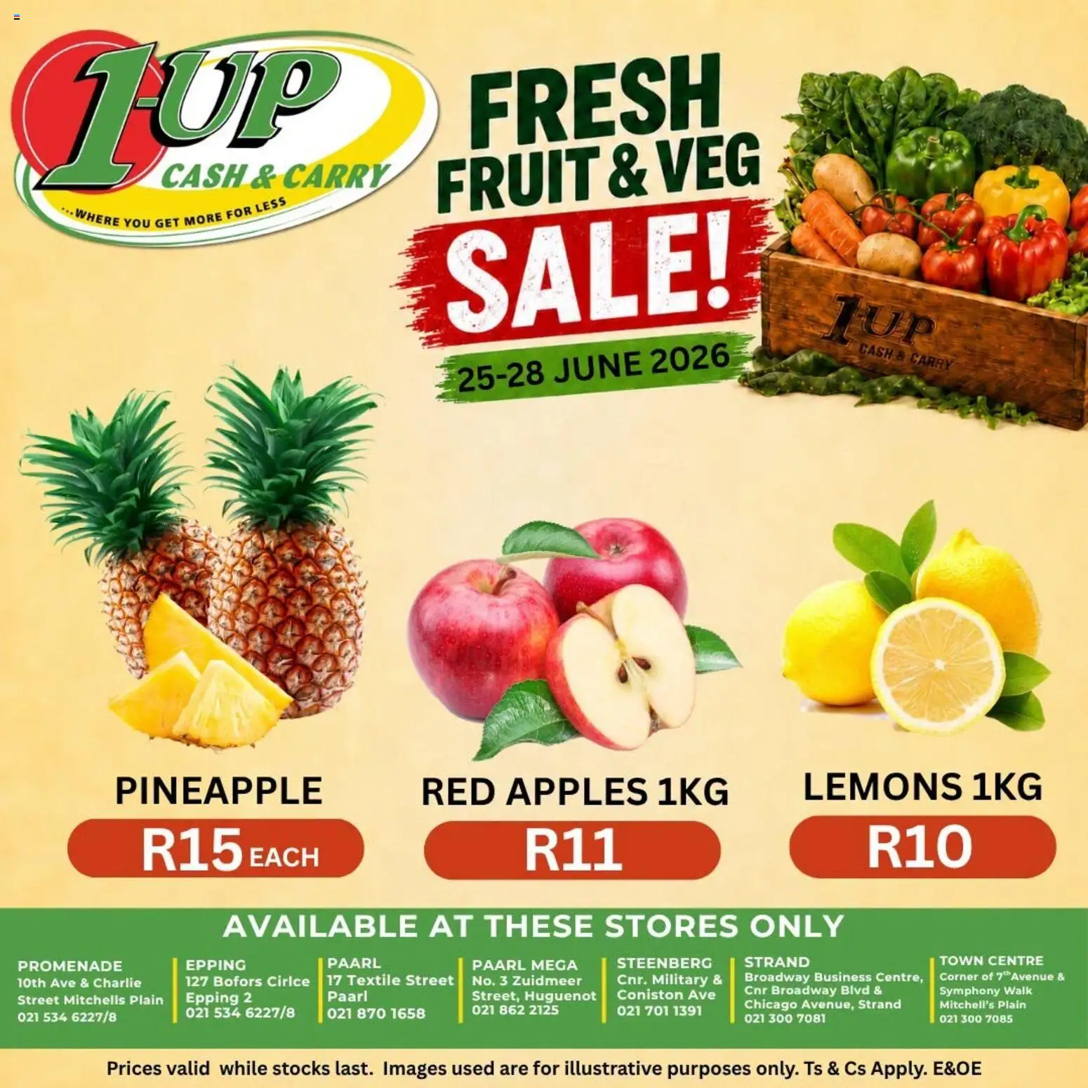 New 1UP Cash & Carry catalogue – valid from 25/06/2026 | Page: 4 | Products: Apples, Pineapple, Fruit