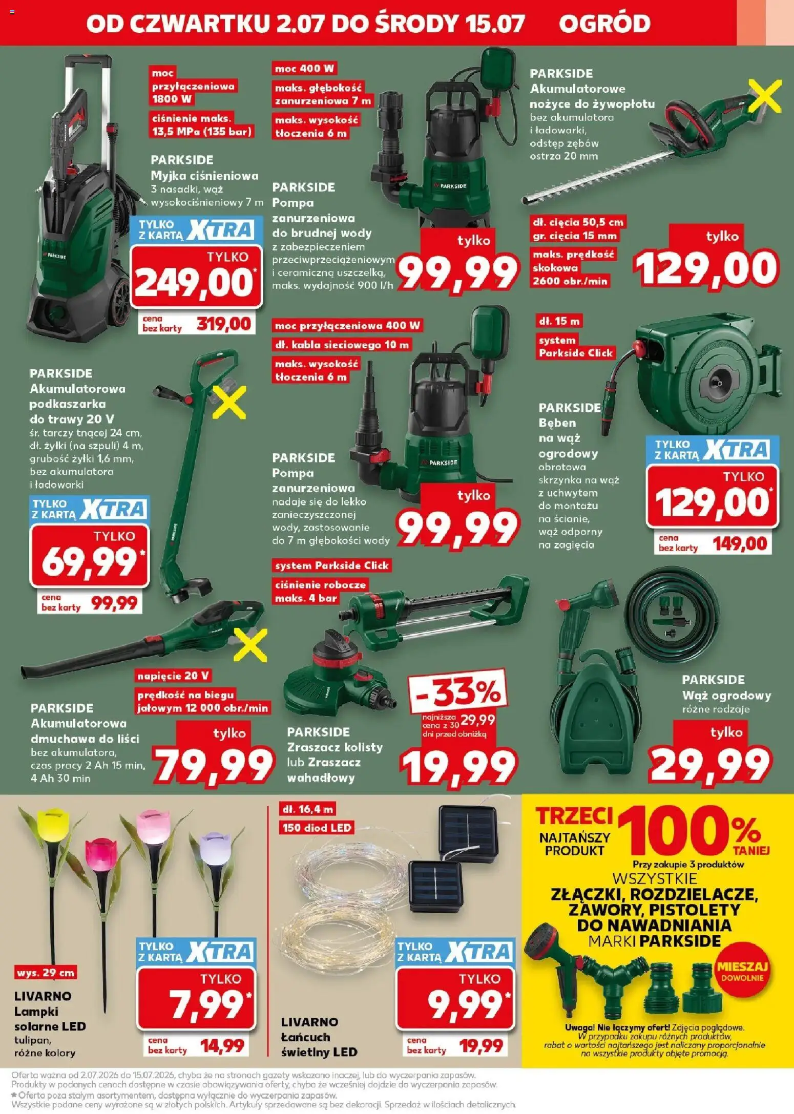 Kaufland gazetka - Złap Okazje od 02.07.2026 | Strona: 9 | Produkty: Karta, Wąż ogrodowy, Trawy, Lampki