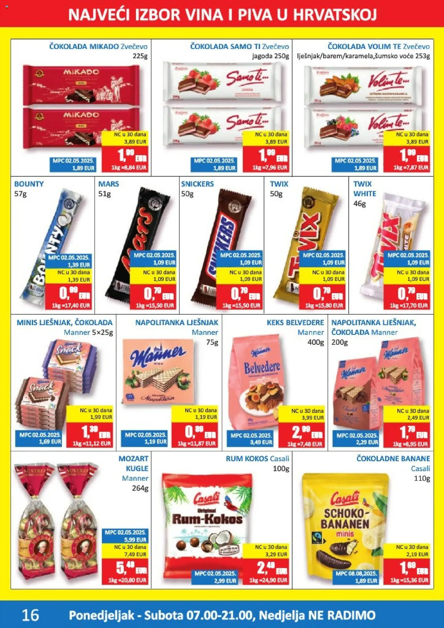 Vrutak katalog | vrijedi od 08.06.2026 | Stranica: 16 | Proizvodi: Čokolada, Banane, Voće, Rum