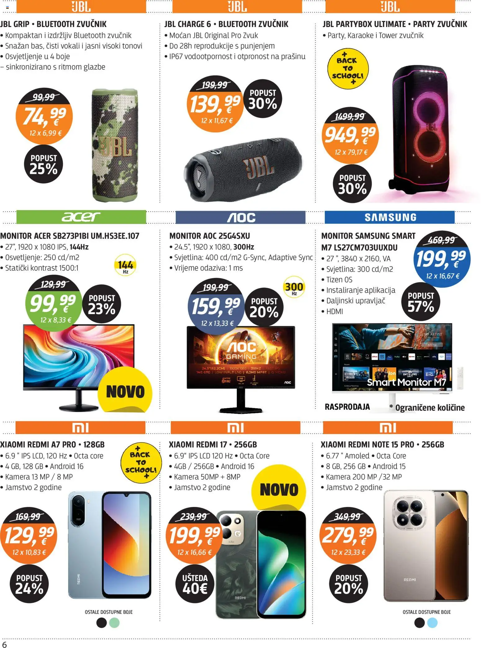 Centar Tehnike katalog | vrijedi od 10.08.2026 | Stranica: 6 | Proizvodi: Bluetooth zvučnik, Monitor, Xiaomi, Zvučnik