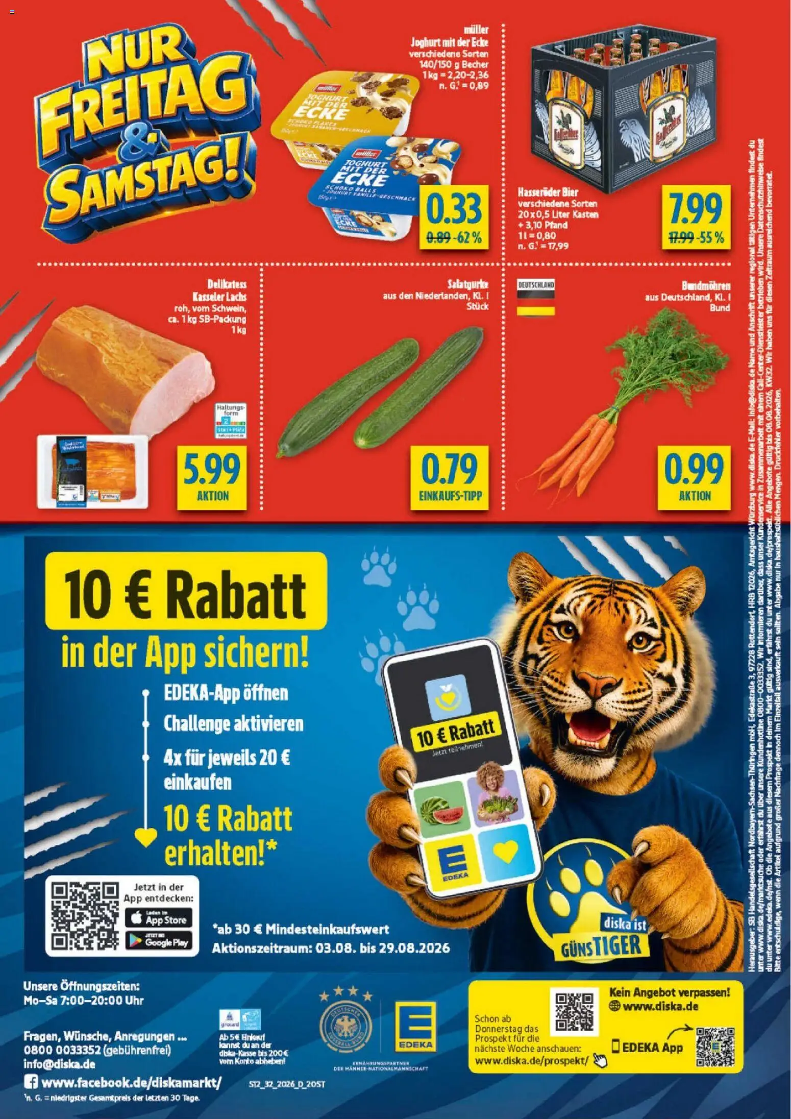 Diska - Diska Angebote Sachsen-Thüringen KW32 – gültig ab 03.08.2026 | Seite: 12 | Produkte: Joghurt, Bier, Lachs, Uhr