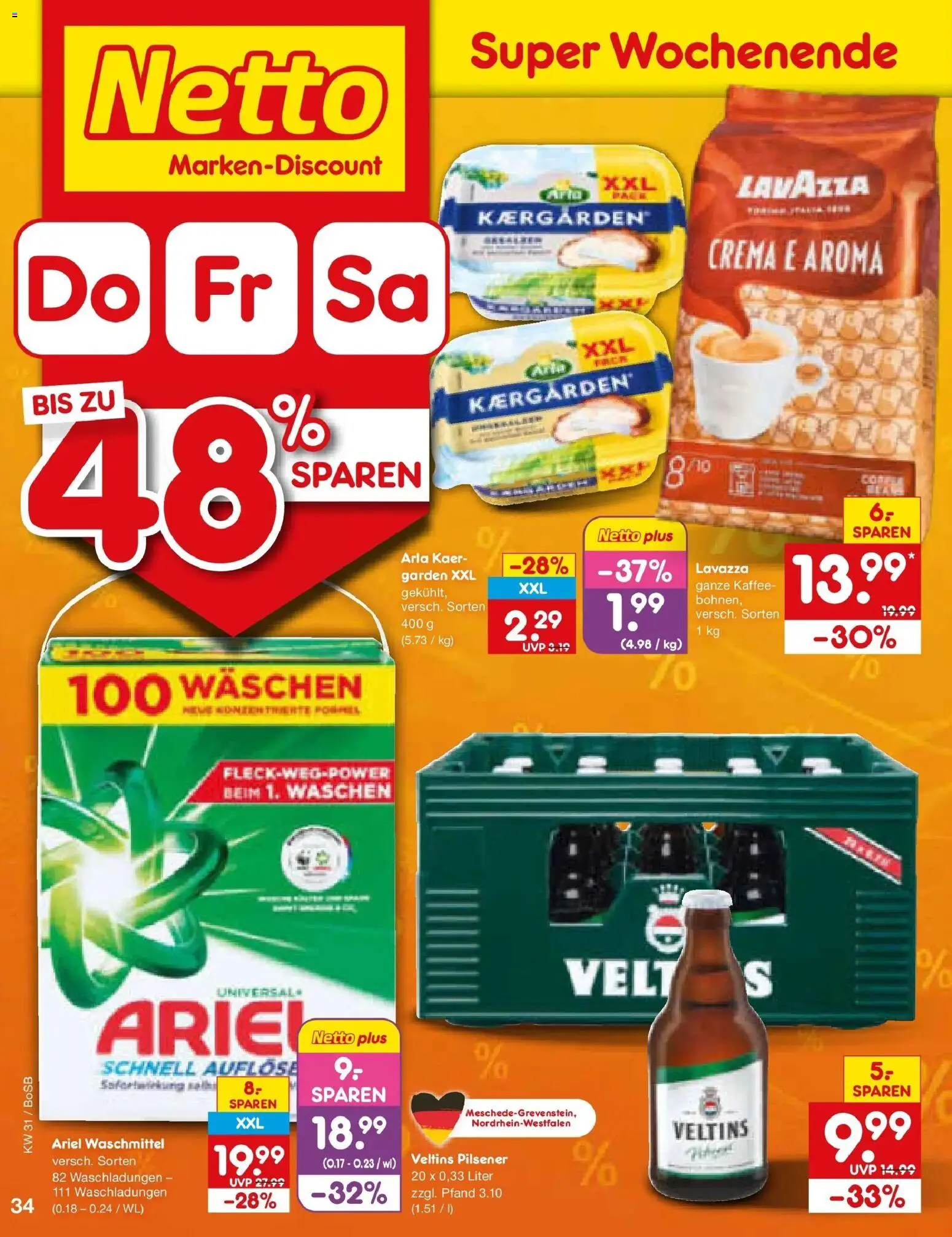 Netto Marken-Discount Prospekt Bochum – gültig ab 27.07.2026 | Seite: 51 | Produkte: Lavazza, Ariel, Kaffee, Veltins