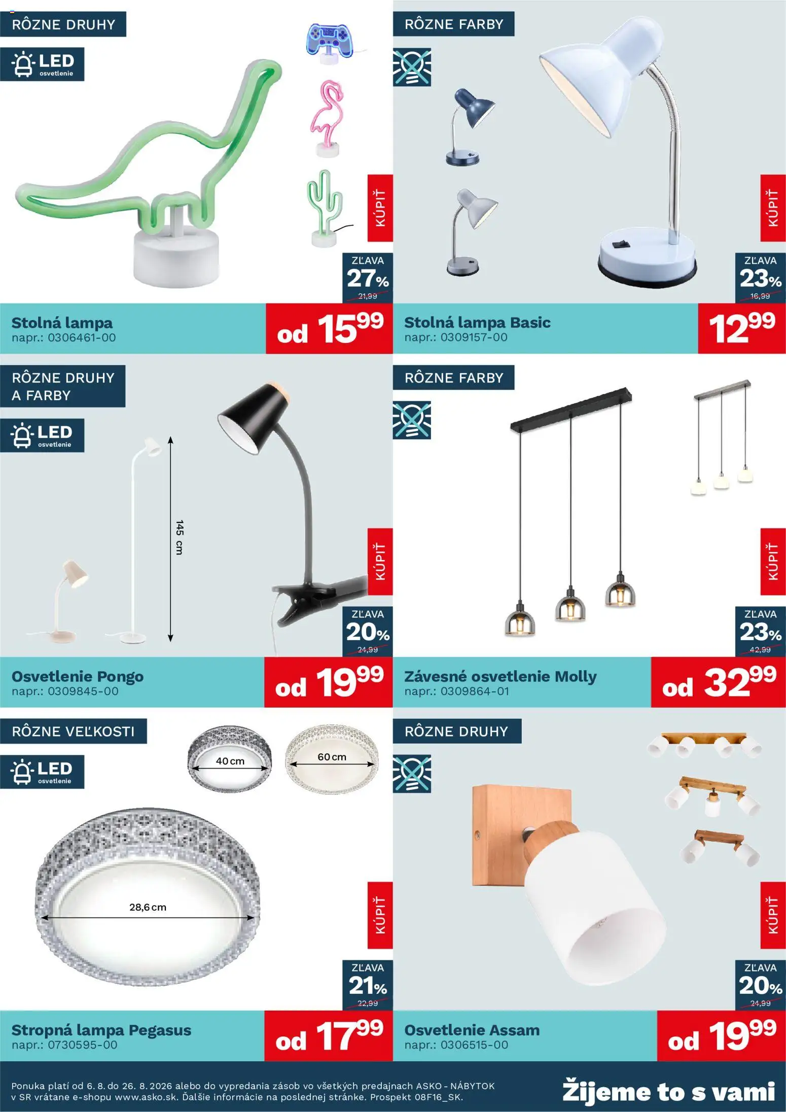 Nové ASKO nábytok akcie – leták je platný od 06.08.2026 | Strana: 4 | Produkty: Nábytok, Led osvetlenie, Osvetlenie, Lampa
