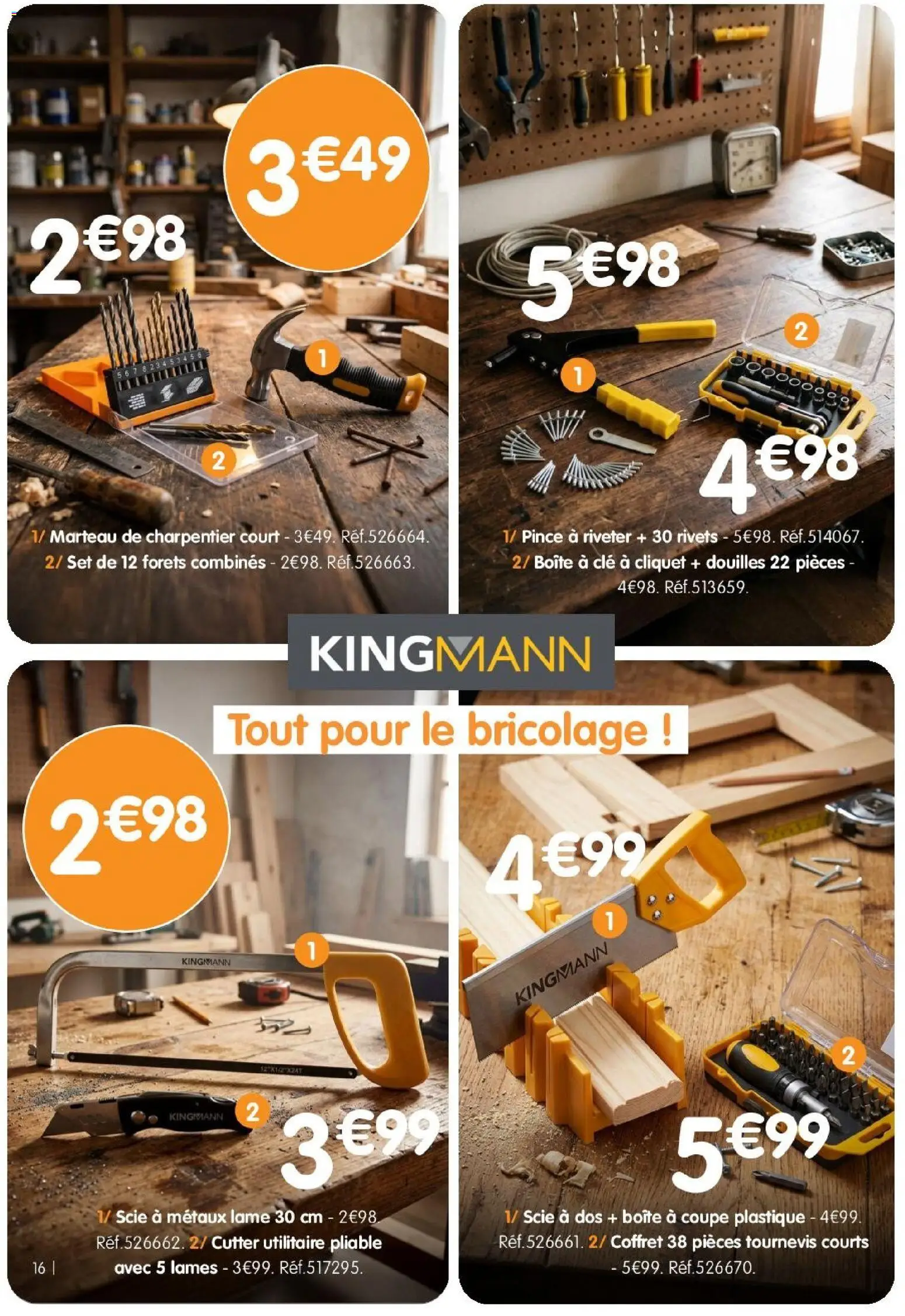{H1} | Page: 16 | Produits: Tournevis, Clé, Marteau
