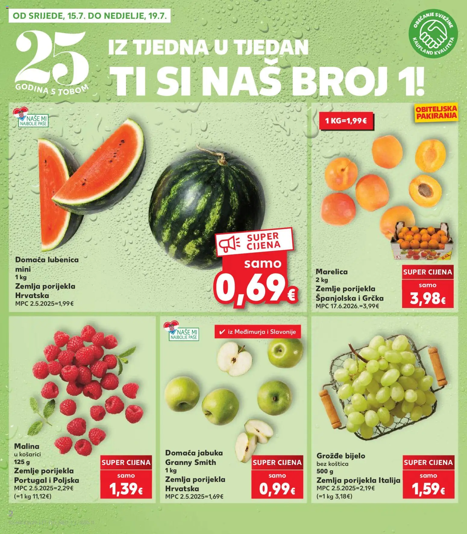 Kaufland katalog | vrijedi od 15.07.2026 | Stranica: 2 | Proizvodi: Zemlja, Lubenica, Grožđe, Jabuka
