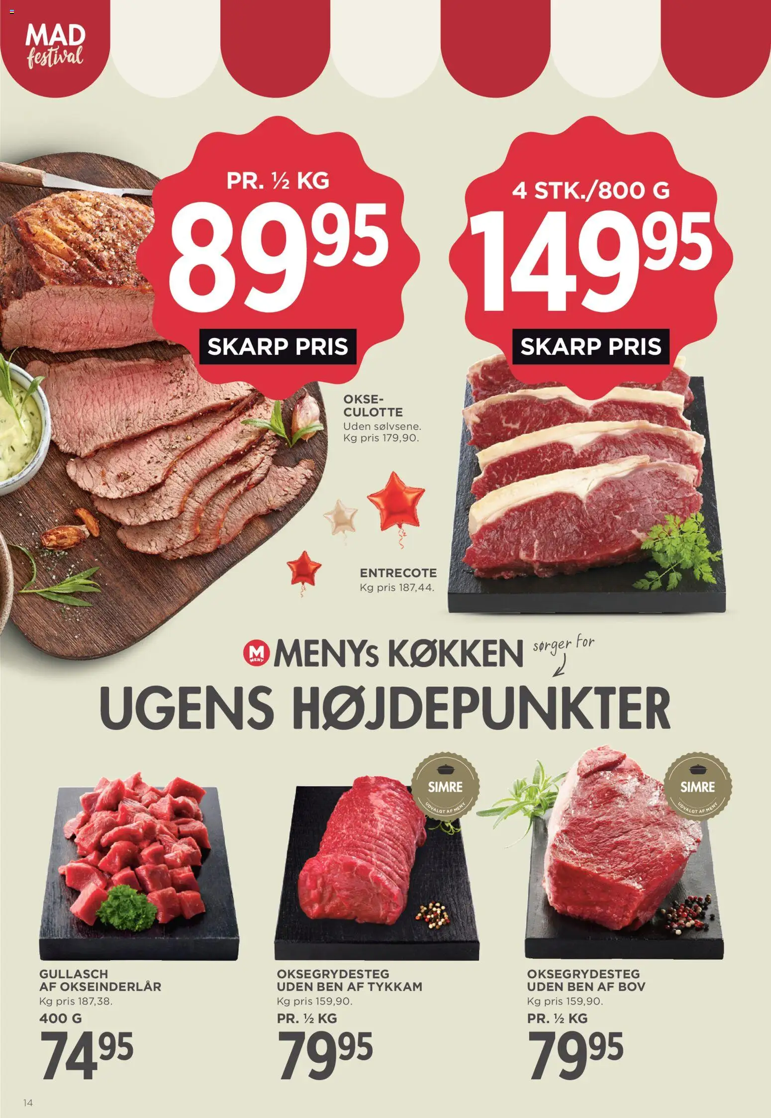 Meny tilbudsavis – gyldig fra 25/09/2026 | Side: 17 | Produkter: Entrecote, Okseinderlår
