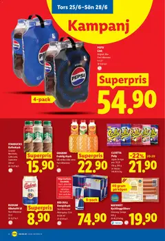 Lidl erbjudanden - Förhandsvisning av reklamblad från butik Lidl aktuell från 22.06.2026 | Sida: 26 | Produkter: Red bull, Pepsi, Energidryck, Öl