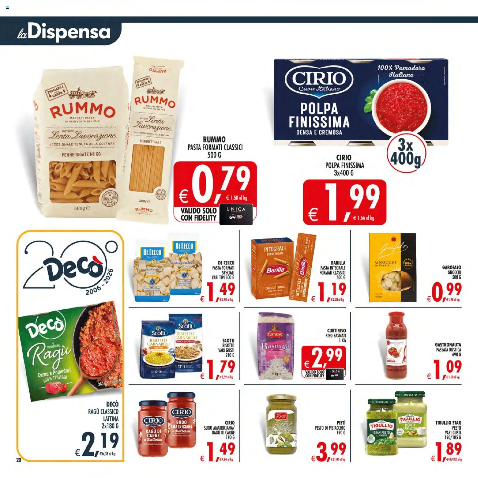 Volantino Decò del 31/07/2026 | Pagina: 24 | Prodotti: Speck, Ragú, Ricotta, Penne