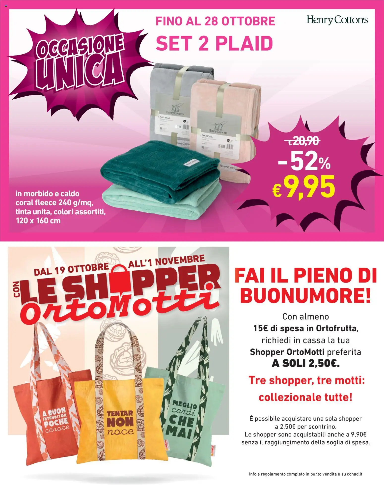 Volantino Conad del 23/10/2026 | Pagina: 16 | Prodotti: Plaid, Carote
