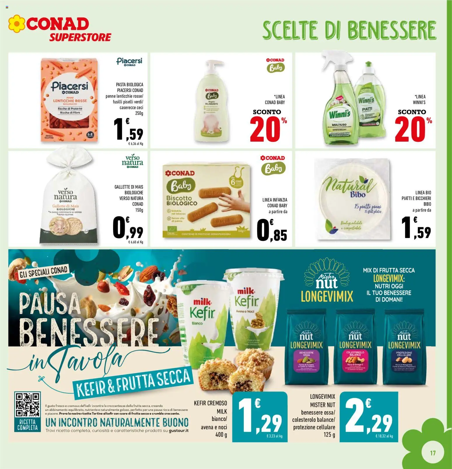 Volantino Conad del 09/09/2026 | Pagina: 17 | Prodotti: Cellulare, Lenticchie rosse, Gallette, Fusilli