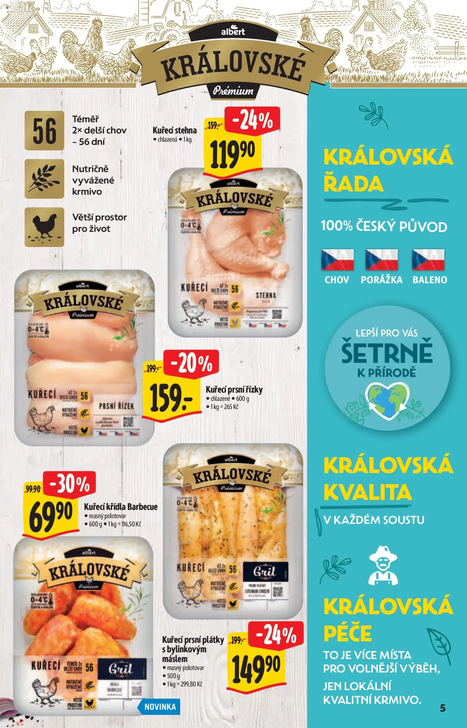 Albert katalog - Supermarket od 17.06.2026 | Strana: 5 | Produkty: Kuřecí prsní řízky, Gril, Kuřecí Křídla, Kuřecí stehna