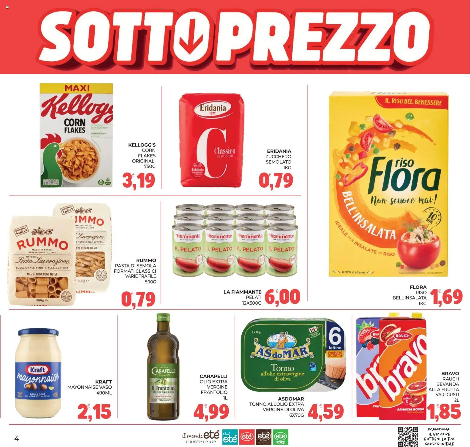 Volantino Eté del 28/07/2026 | Pagina: 4 | Prodotti: Rummo, Zucchero, Olio, Arancia