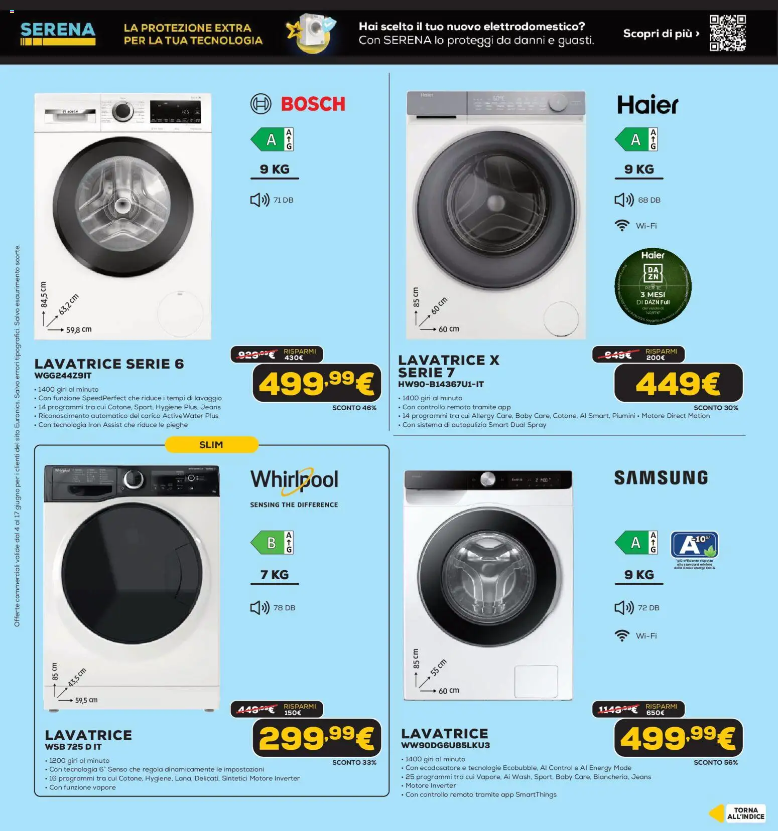 Volantino Euronics del 04.06.2026 | Pagina: 24 | Prodotti: Jeans, Lavatrice, The, Samsung