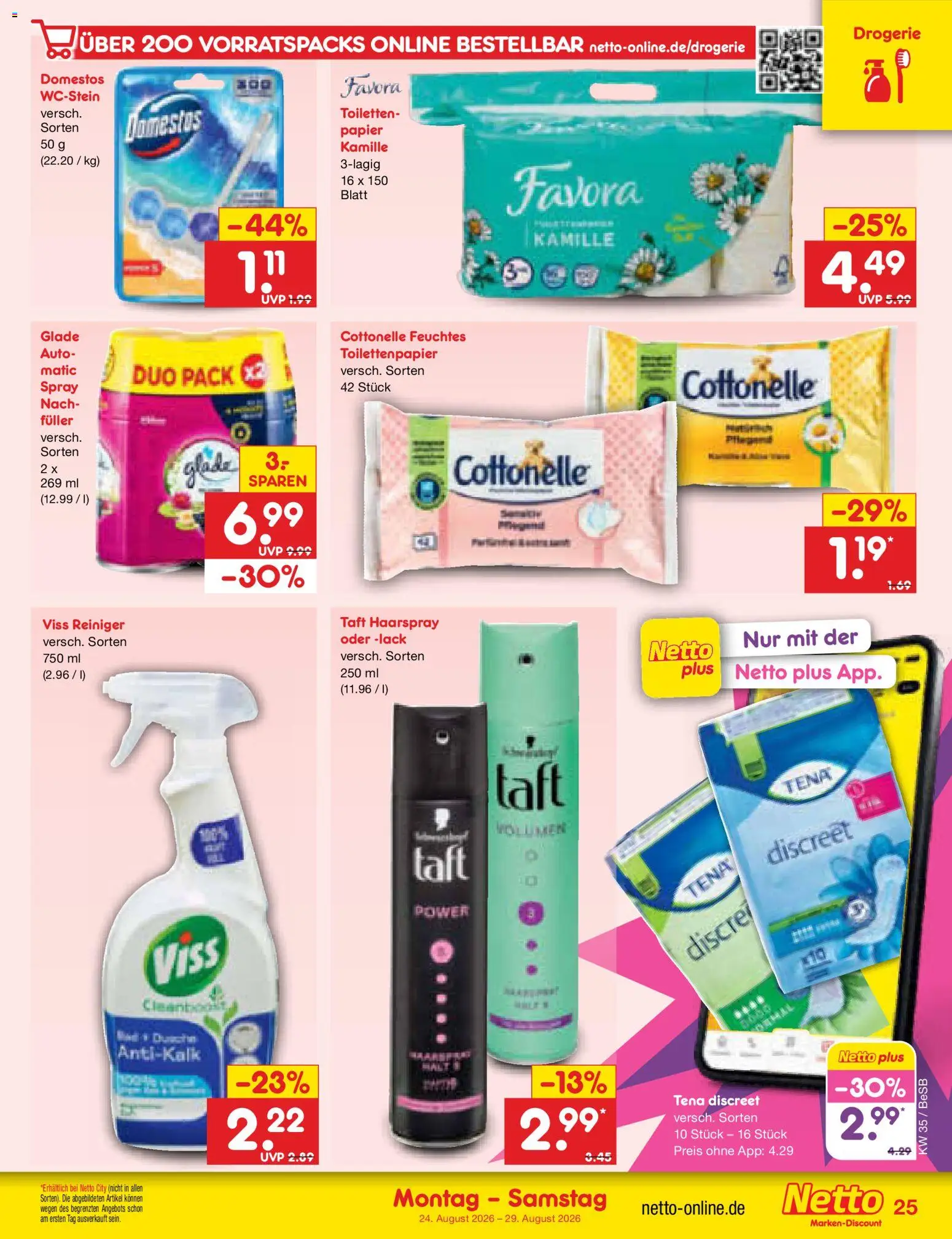 Netto Marken-Discount Prospekt – gültig ab 24.08.2026 | Seite: 37 | Produkte: Haarspray, Toilettenpapier