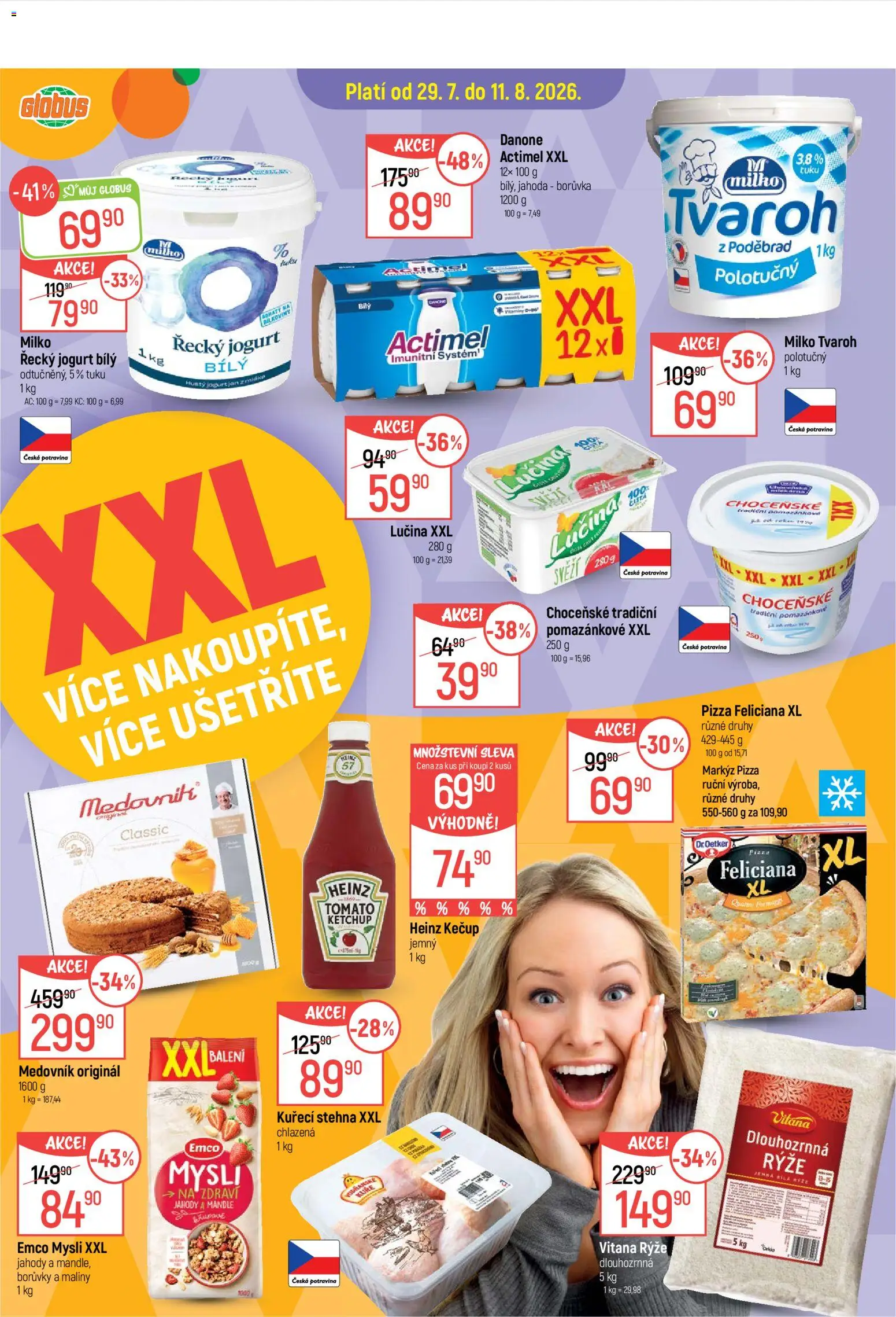 Globus leták -  XXL od 29.07.2026 | Strana: 1 | Produkty: Jogurt, Lučina, Kečup, Mysli